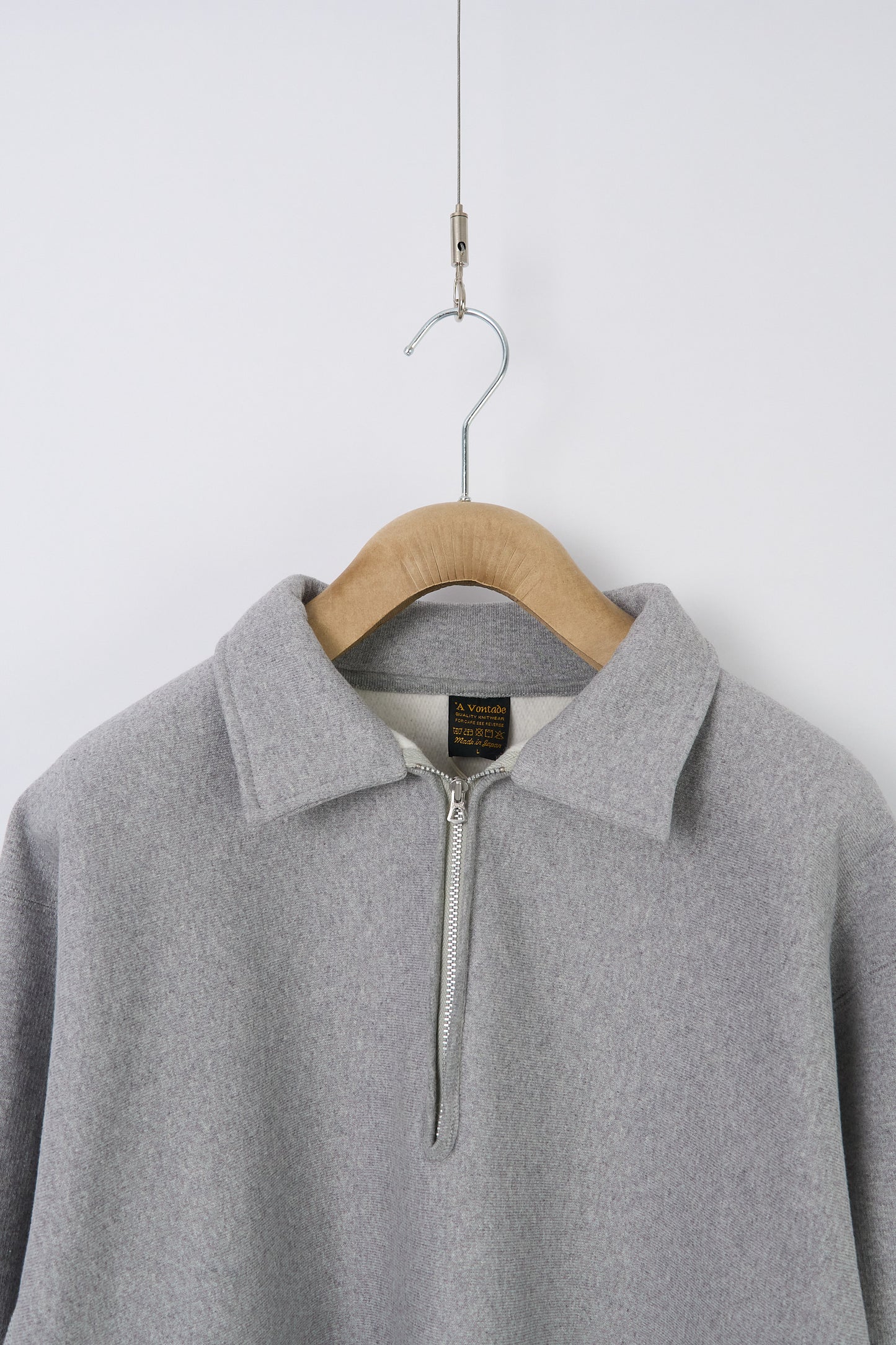 Half Zip Reverse Sweat Shirts - Grey