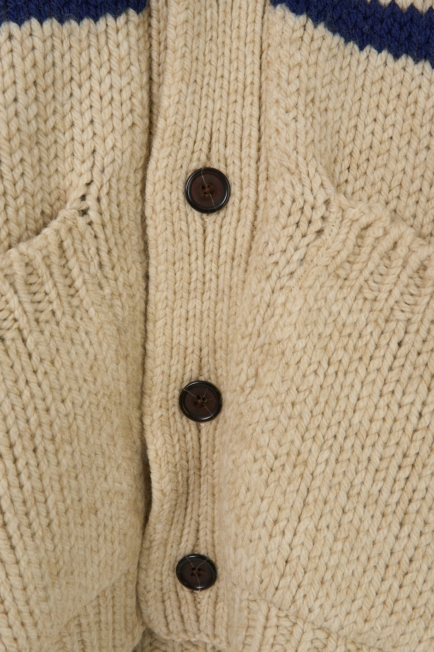Langdale Cardigan, Chunky Knit Stripe - Sand