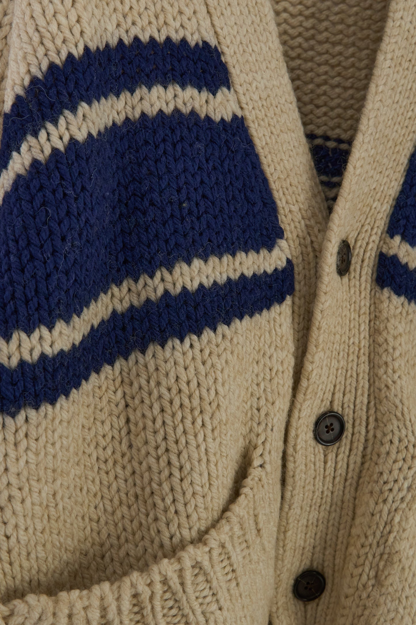 Langdale Cardigan, Chunky Knit Stripe - Sand