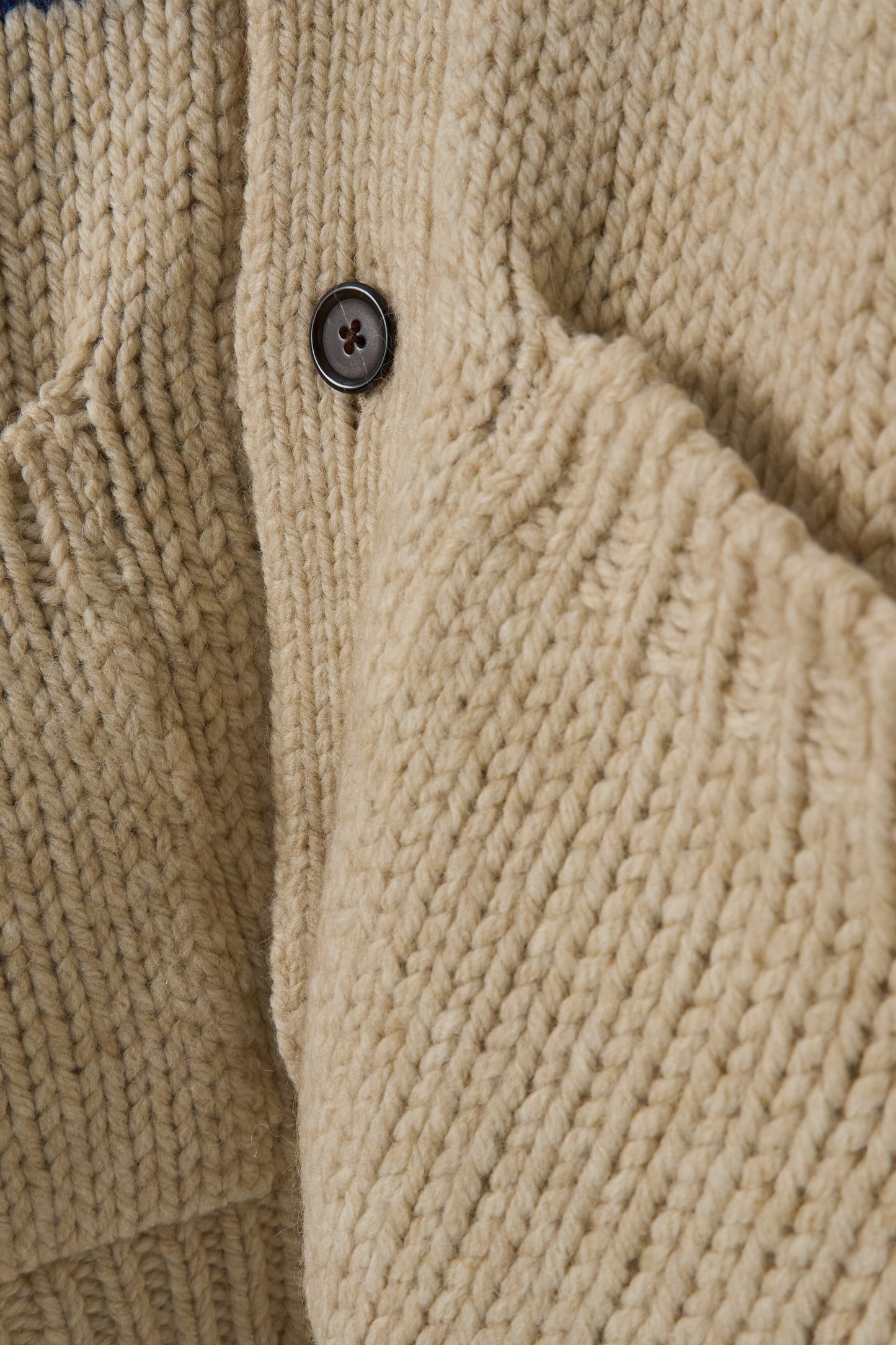 Langdale Cardigan, Chunky Knit Stripe - Sand
