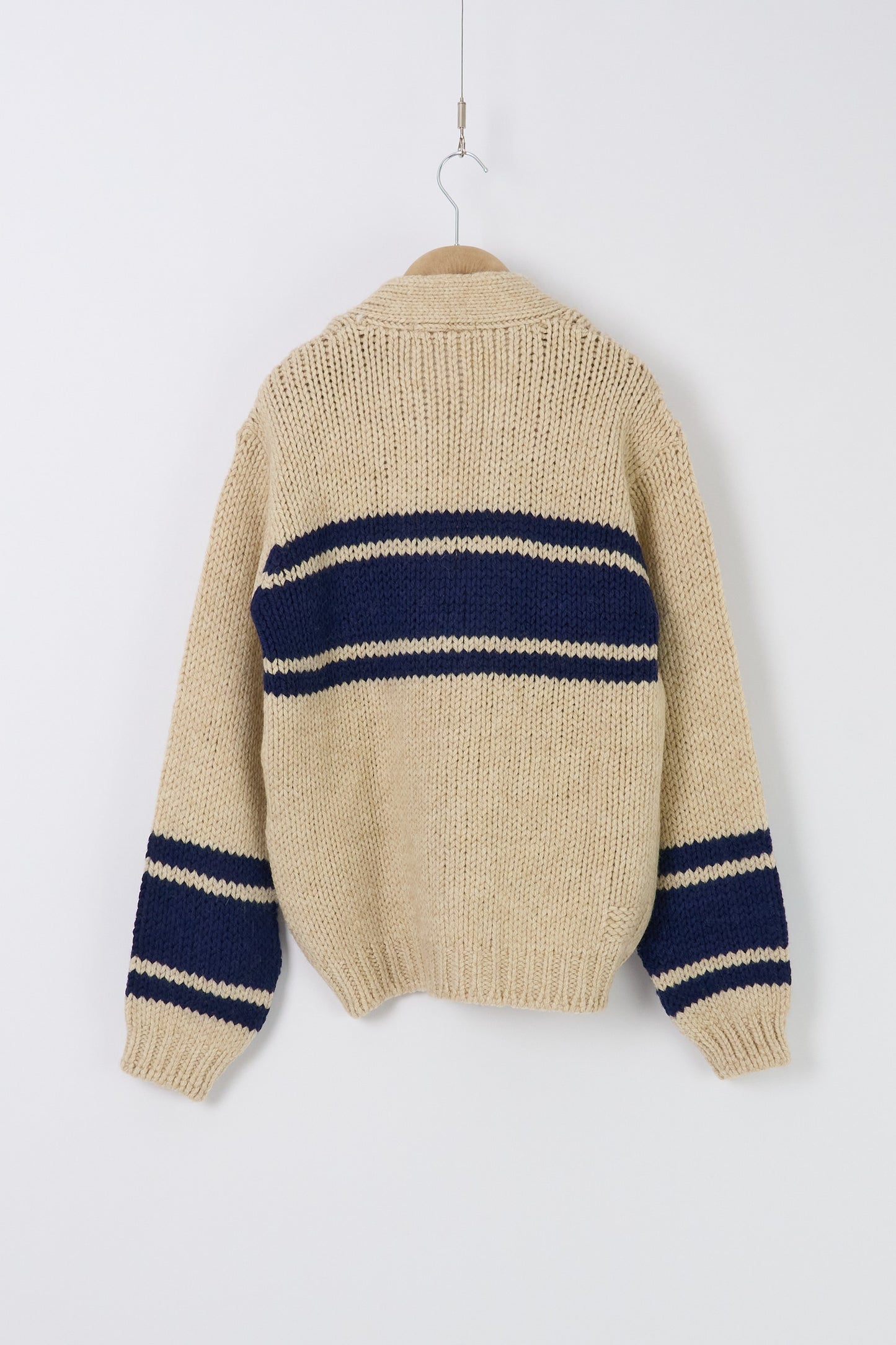 Langdale Cardigan, Chunky Knit Stripe - Sand