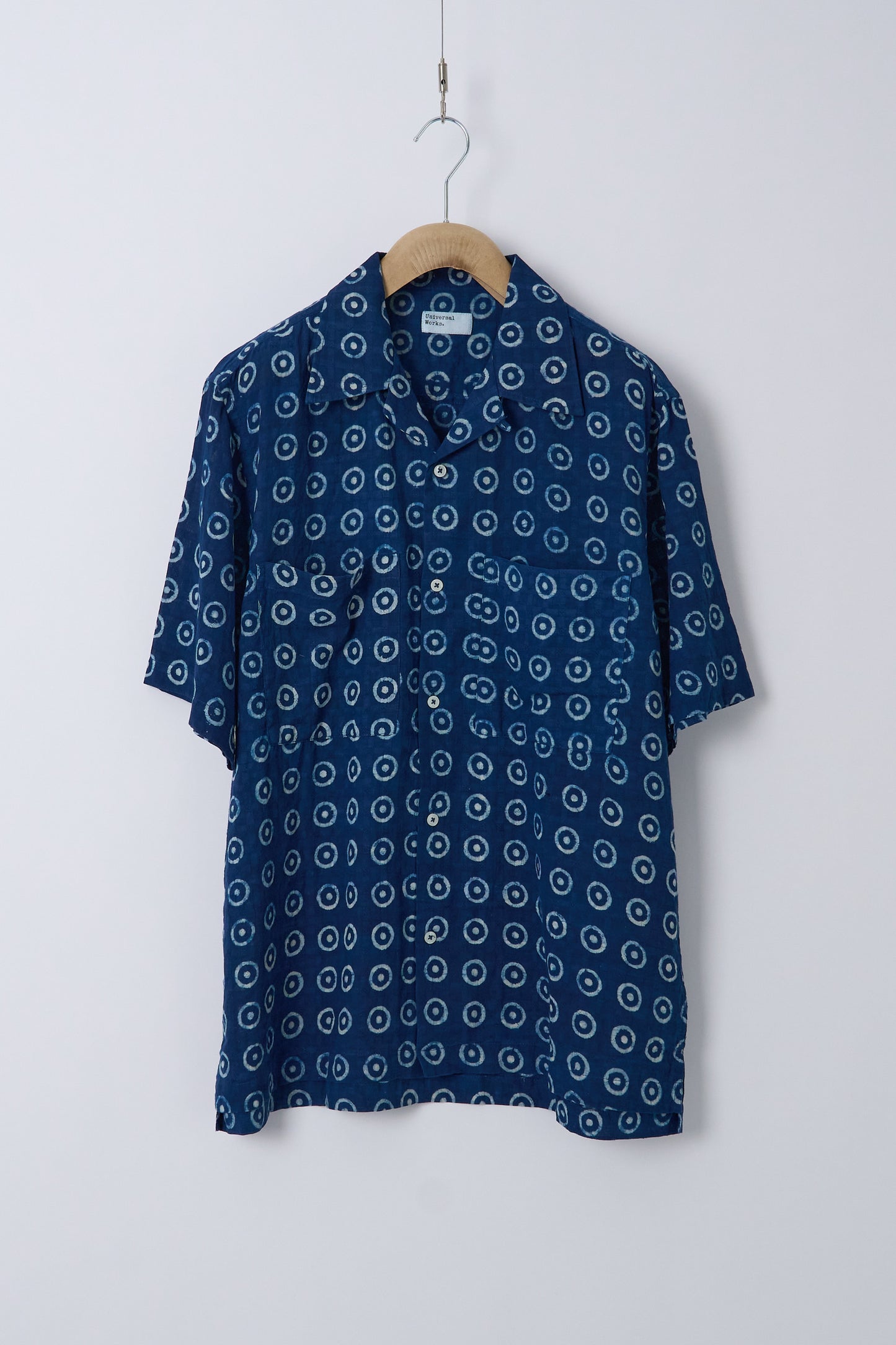 Camper Shirt Block Print Circles - Indigo