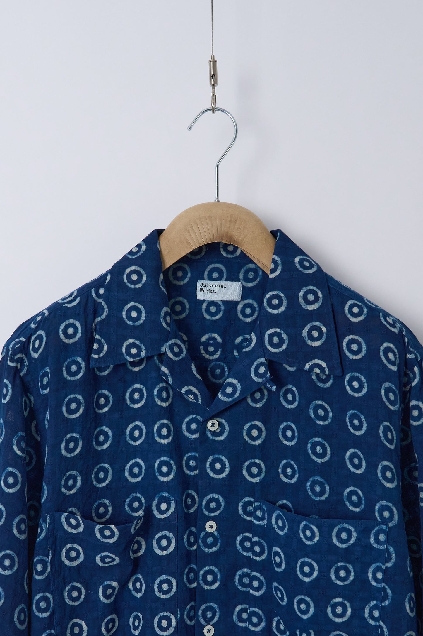 Camper Shirt Block Print Circles - Indigo