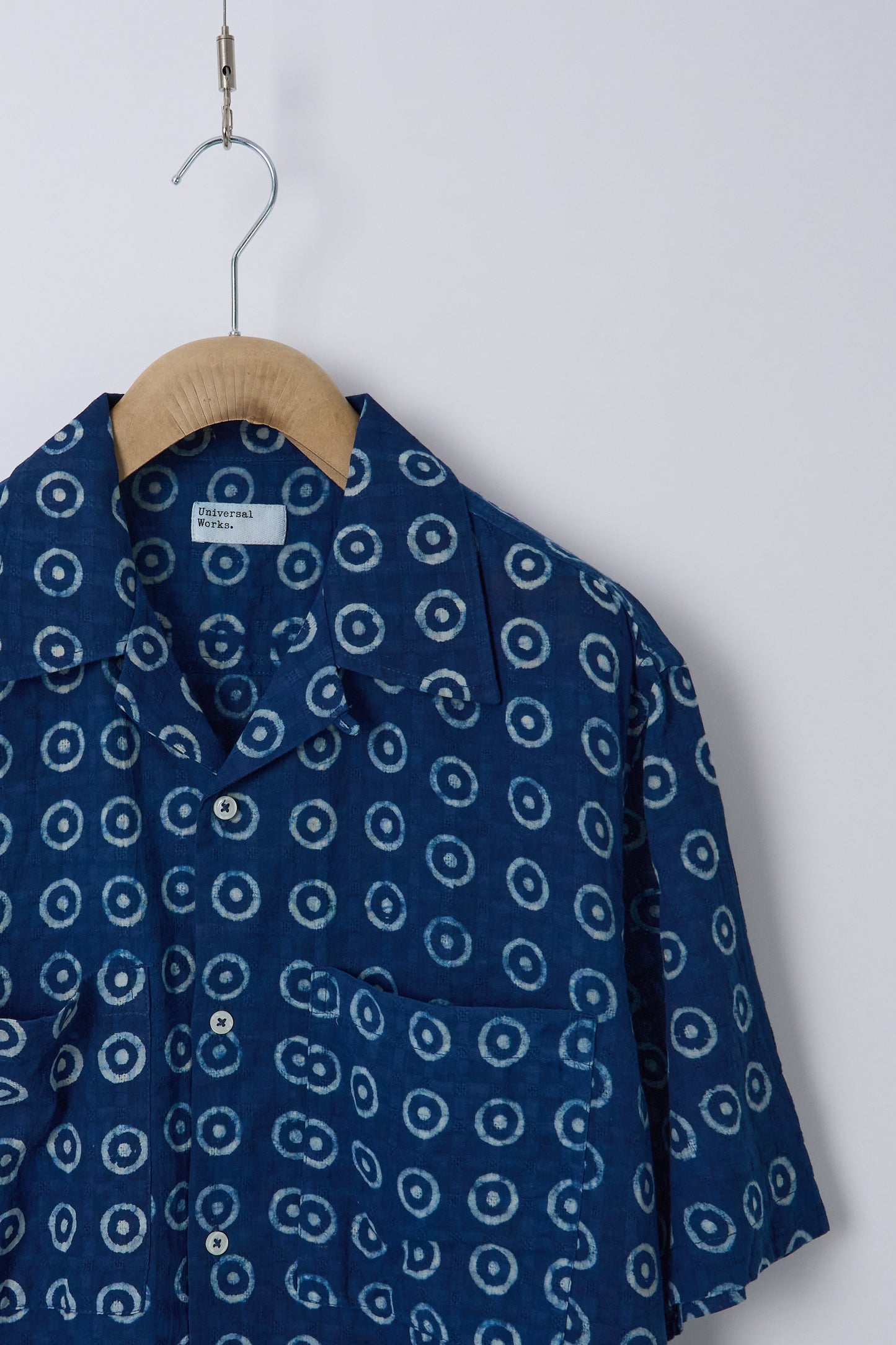 Camper Shirt Block Print Circles - Indigo