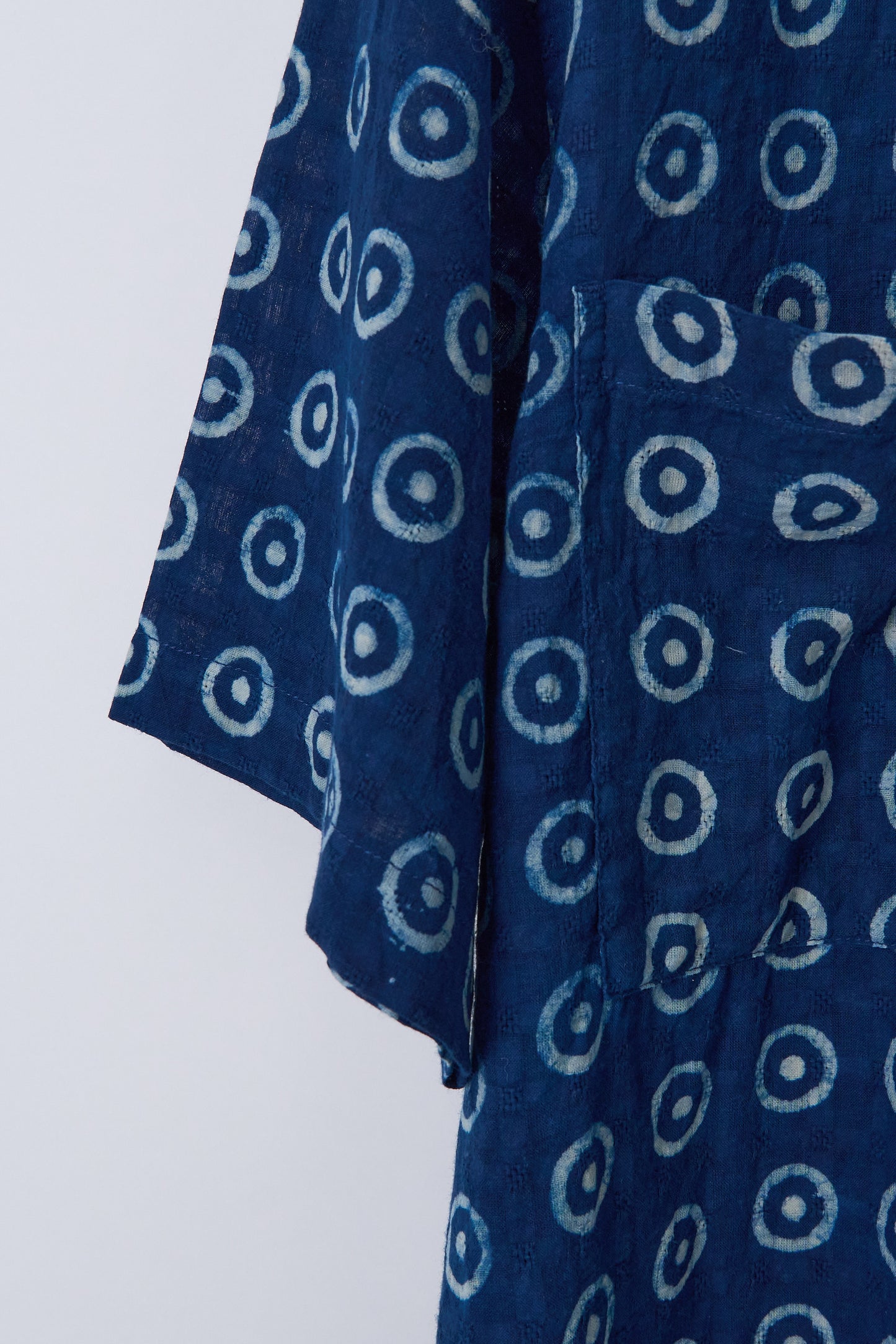 Camper Shirt Block Print Circles - Indigo
