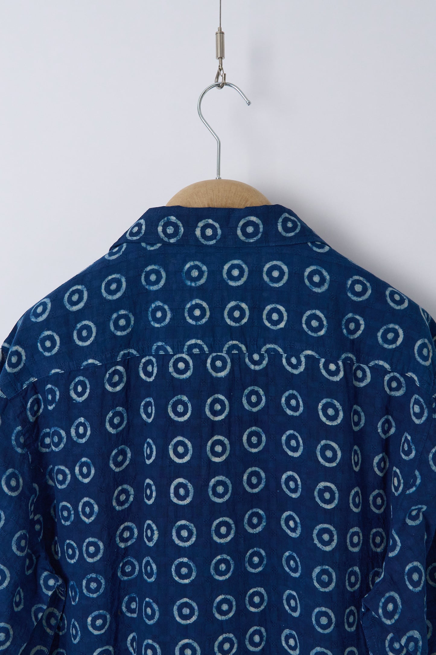 Camper Shirt Block Print Circles - Indigo
