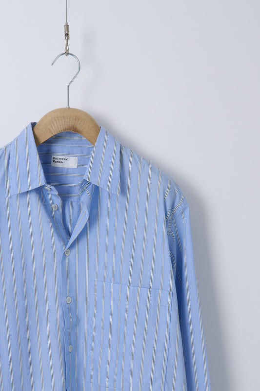 Square Pocket Shirt MC Stripe - Blue