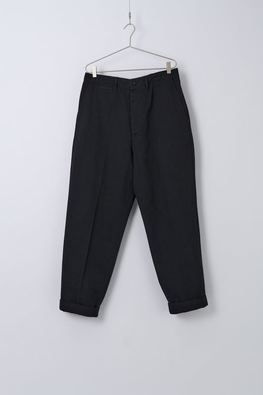 1920s Cotton Twill Worker Chino Deep Black