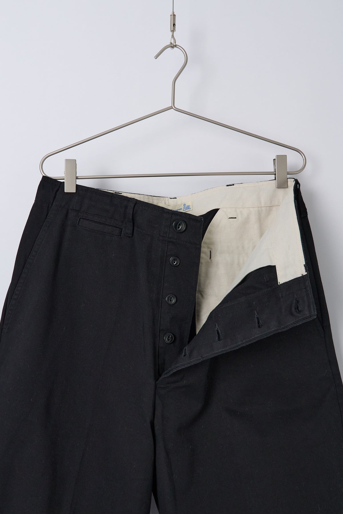 1920s Cotton Twill Worker Chino Deep Black
