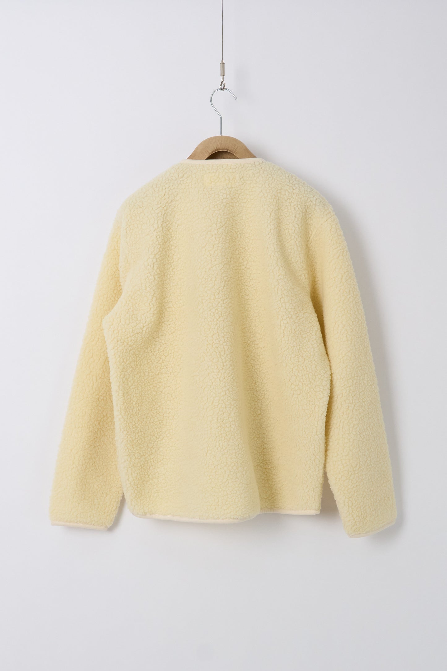 Zip Liner Jacket in Wool Fleece - Ecru