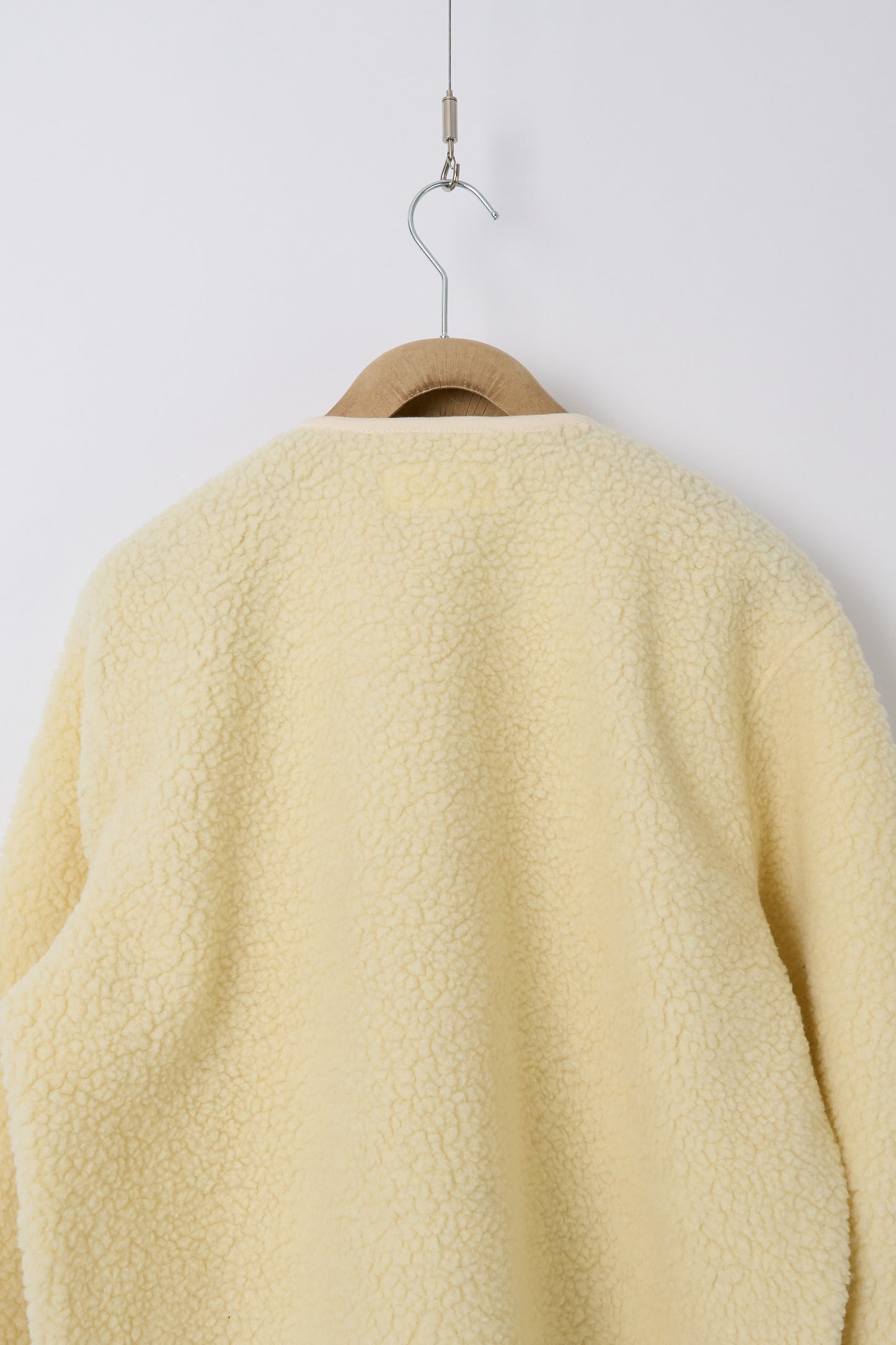 Zip Liner Jacket in Wool Fleece - Ecru