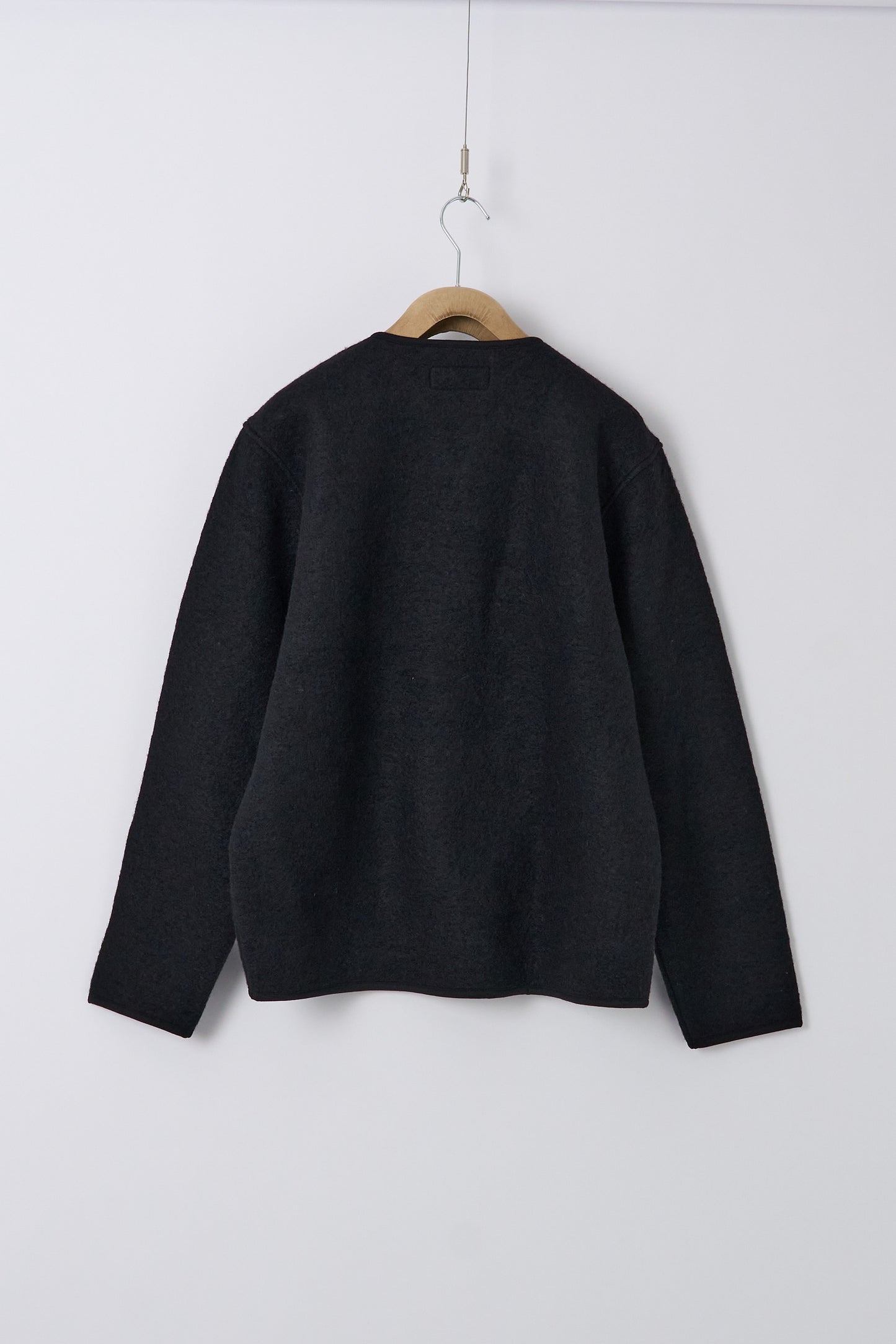 Zip Liner Jacket in Wool Fleece - Black
