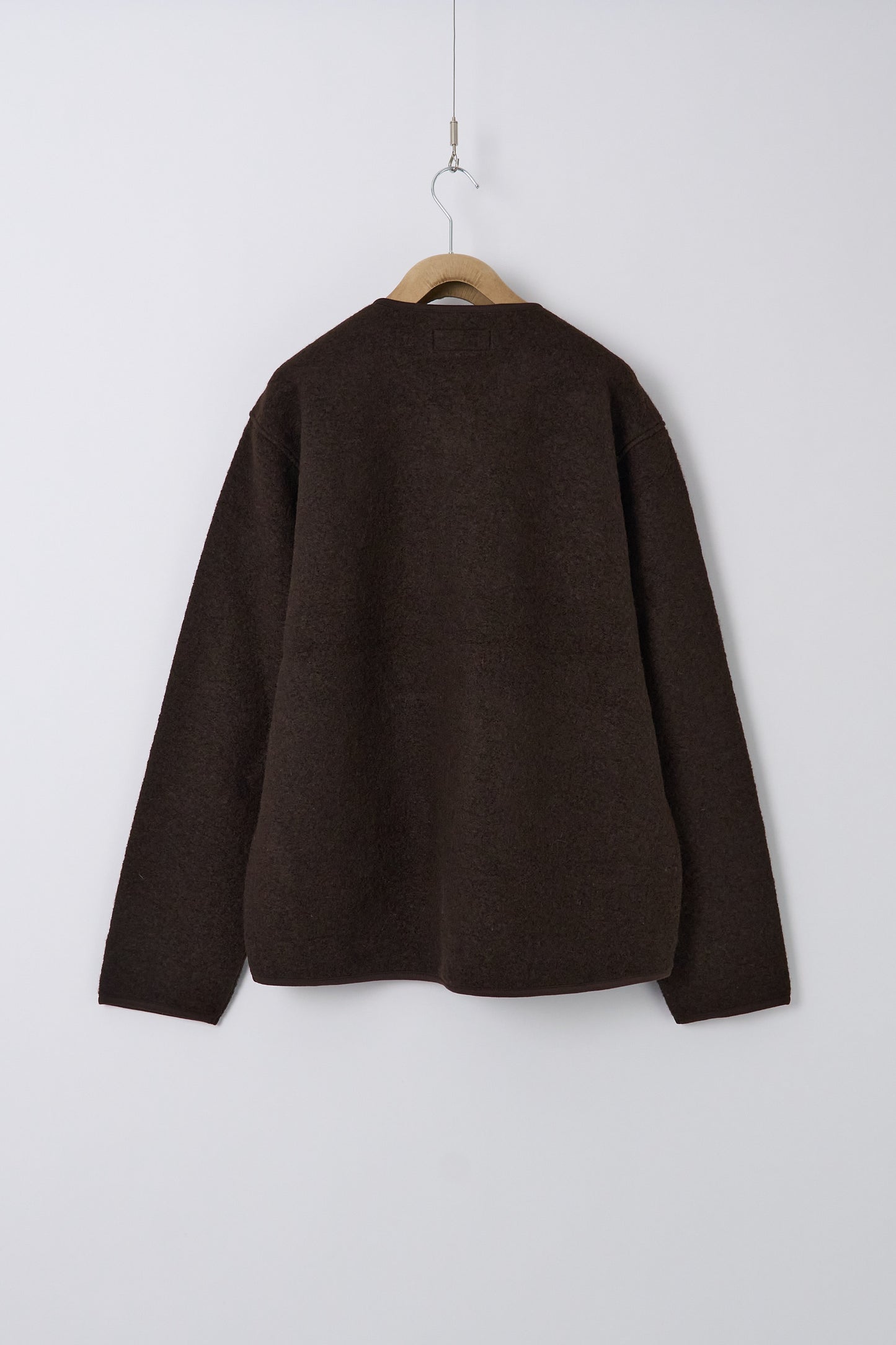 Zip Liner Jacket in Wool Fleece - Brown