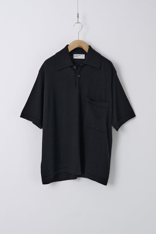 S/S Pullover Knit Shirt II Woolcot Bio - Black