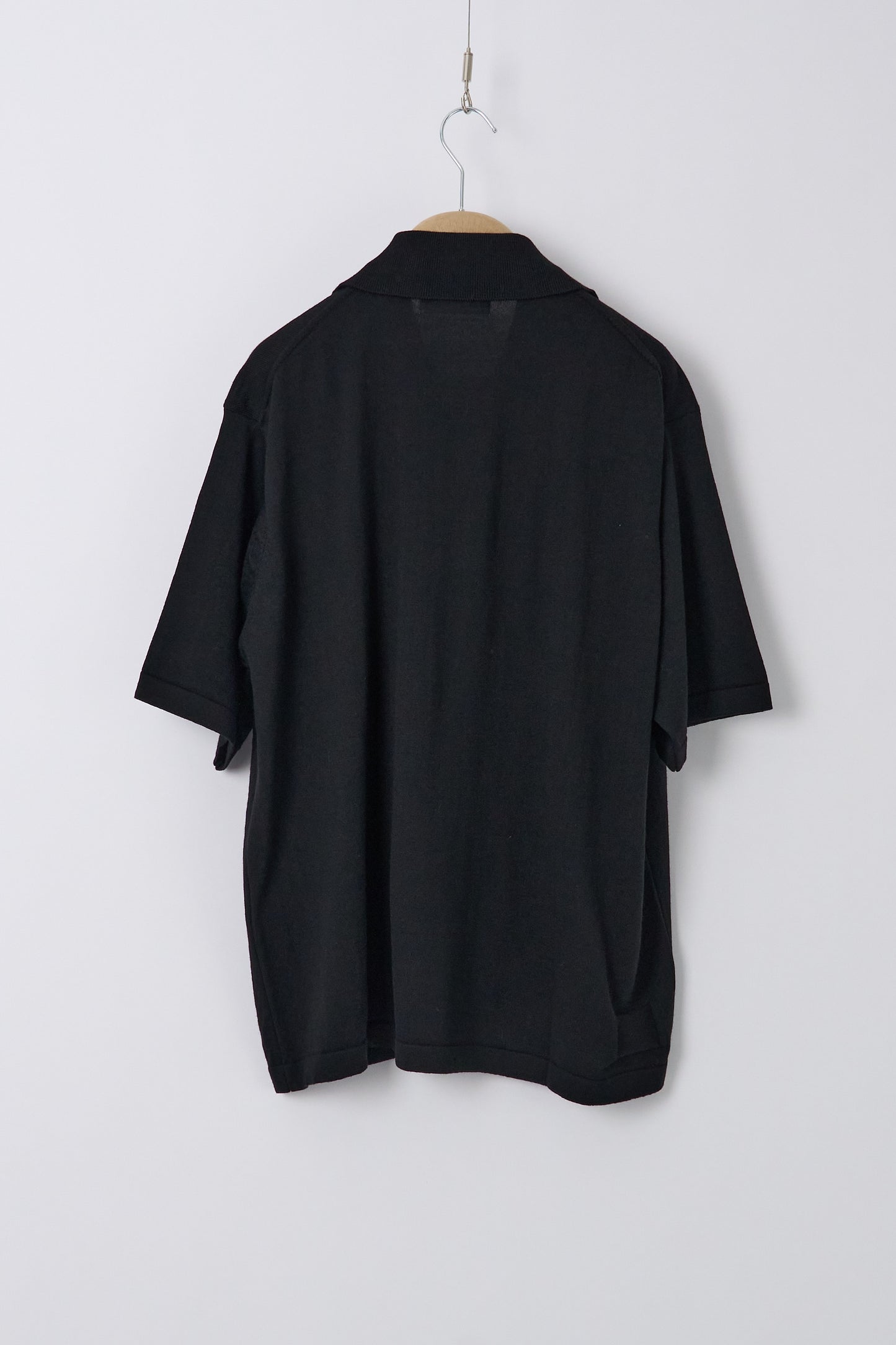 S/S Pullover Knit Shirt II Woolcot Bio - Black