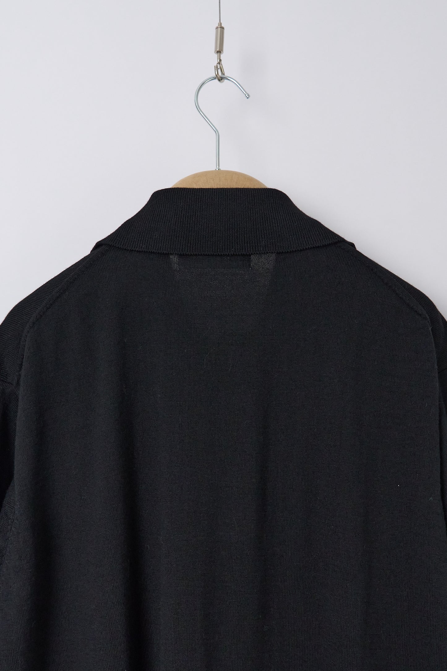 S/S Pullover Knit Shirt II Woolcot Bio - Black