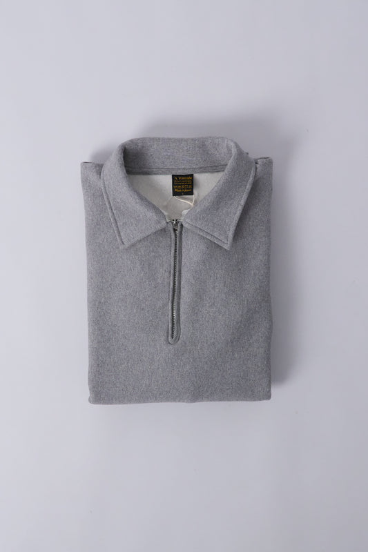 Half Zip Reverse Sweat Shirts - Grey