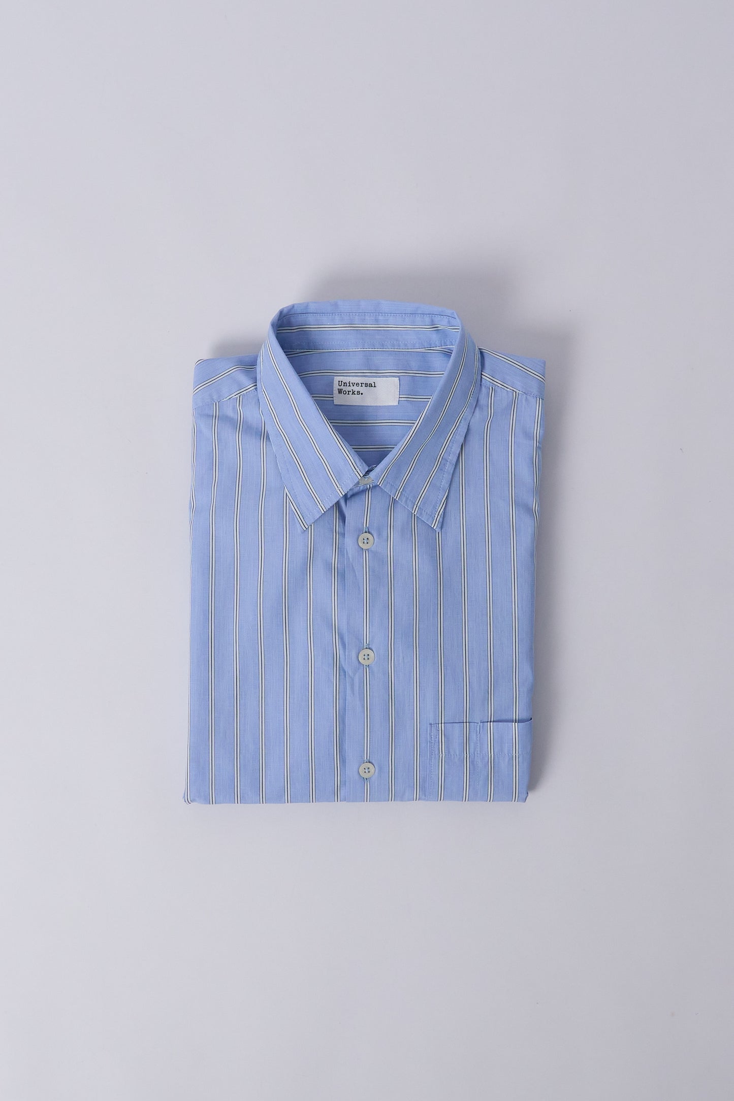 Square Pocket Shirt MC Stripe - Blue