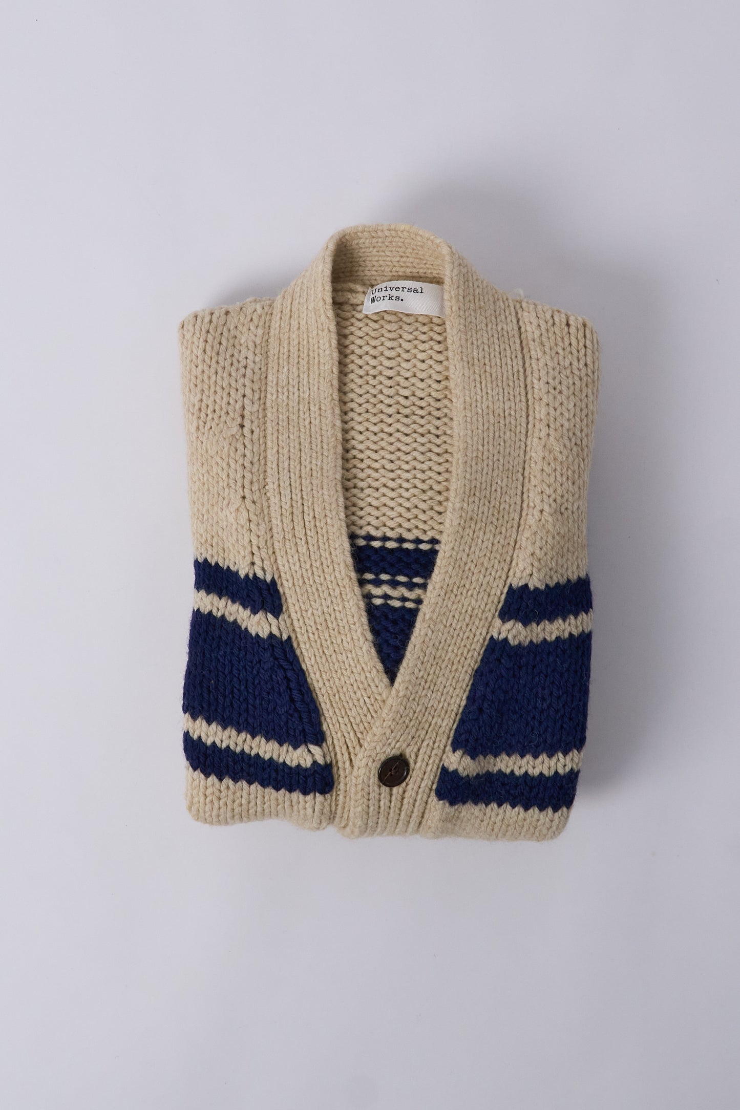 Langdale Cardigan, Chunky Knit Stripe - Sand