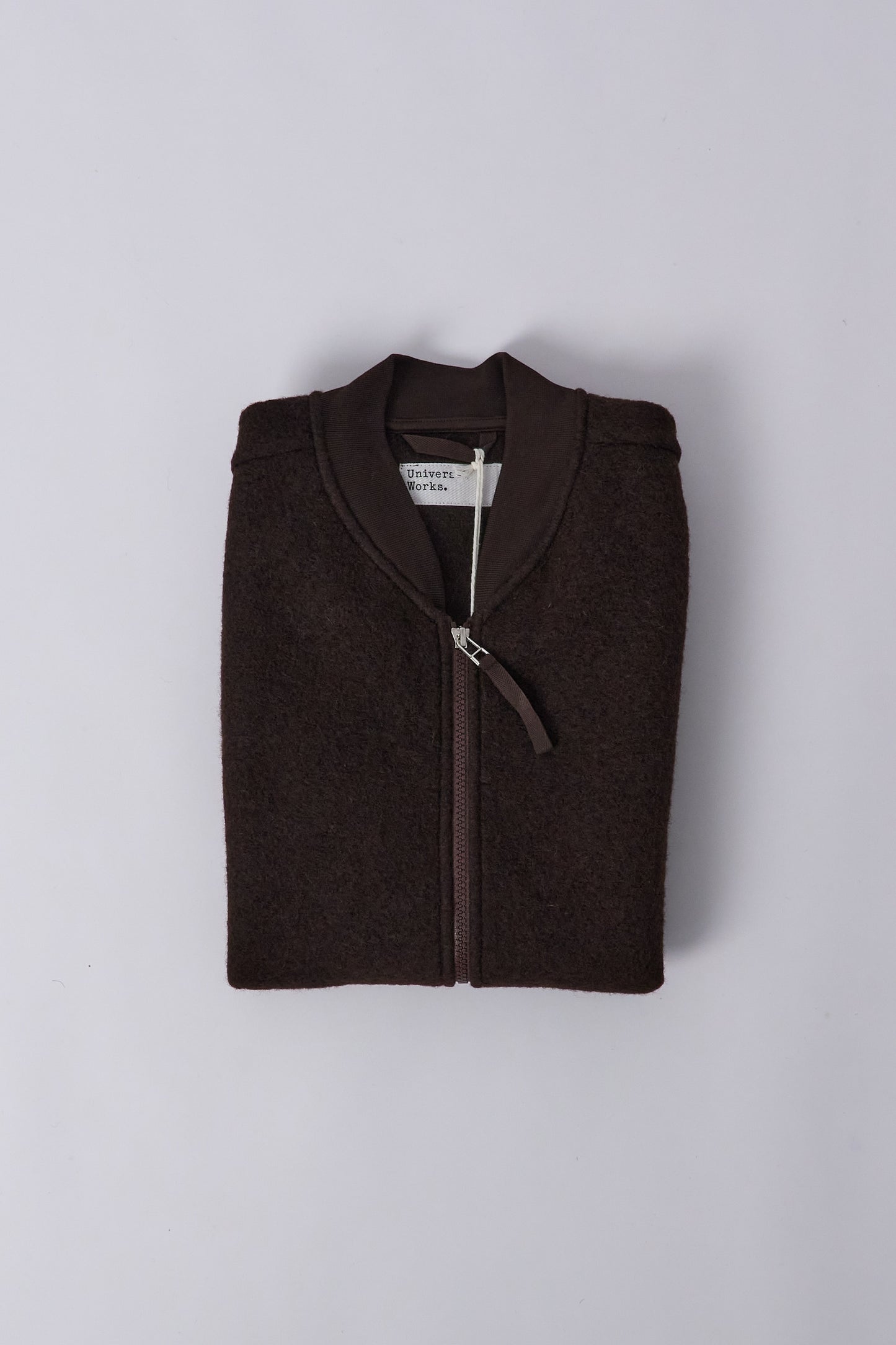 Zip Waistcoat in Wool Fleece - Brown