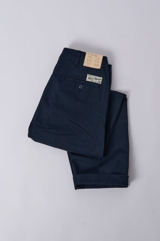 1920s Cotton Twill Worker Chino Dark Navy