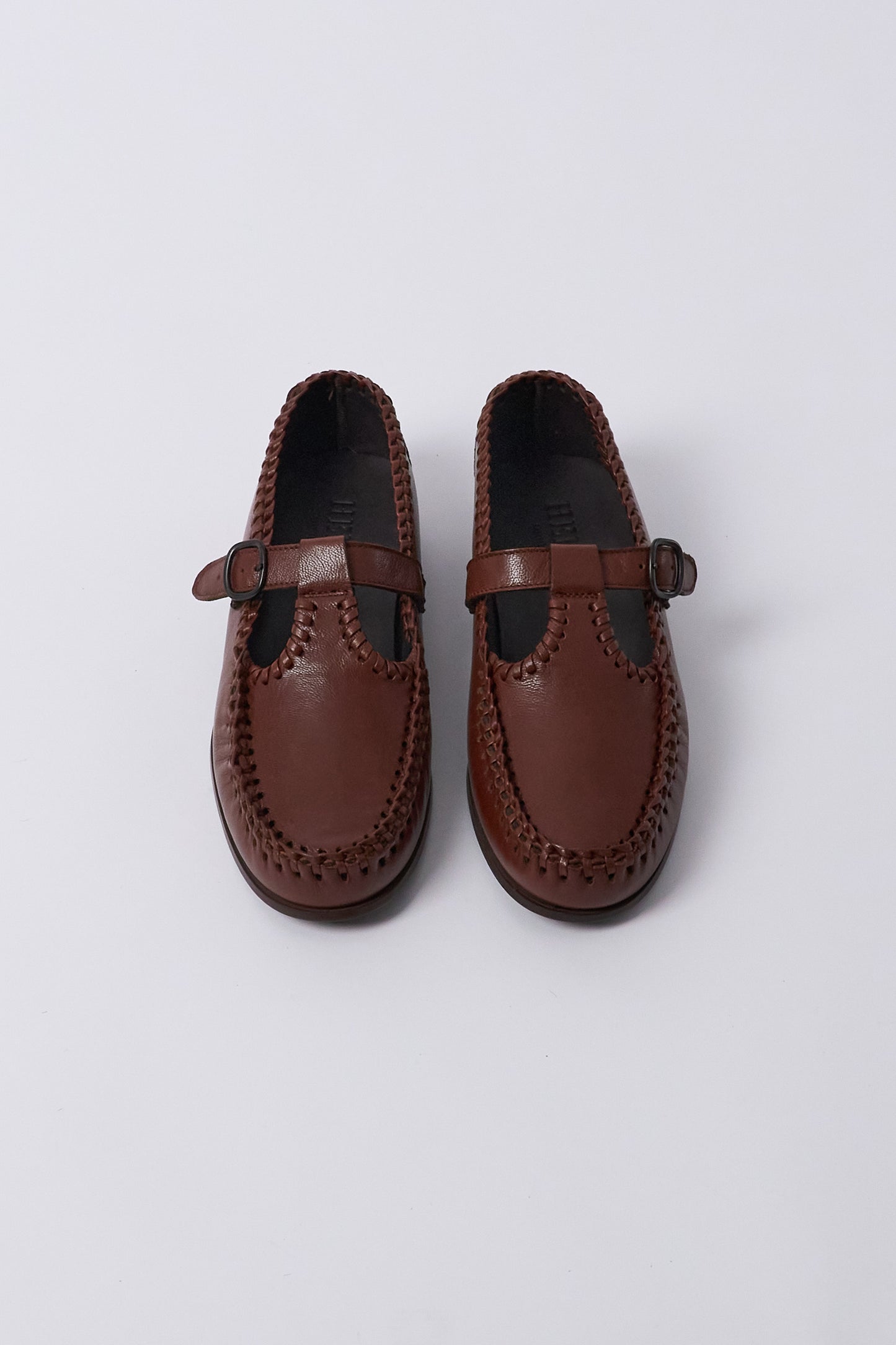 Alcover Braided Seams T-bar Loafer - Chestnut