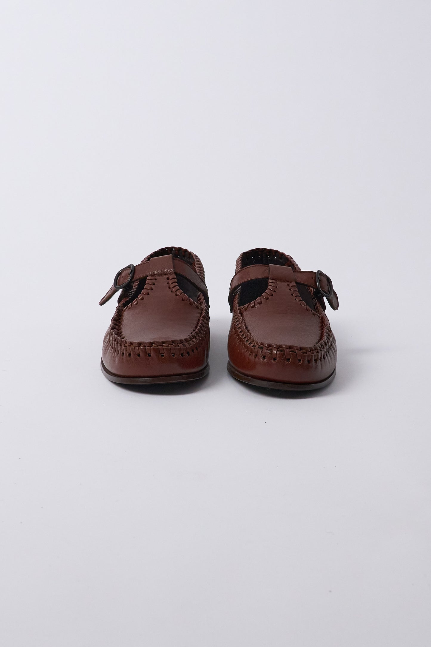 Alcover Braided Seams T-bar Loafer - Chestnut