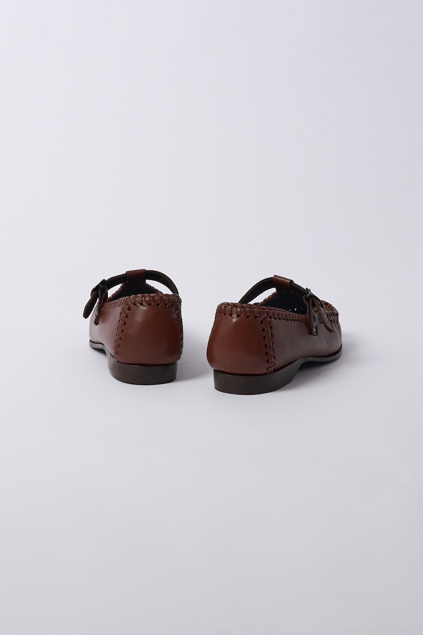 Alcover Braided Seams T-bar Loafer - Chestnut