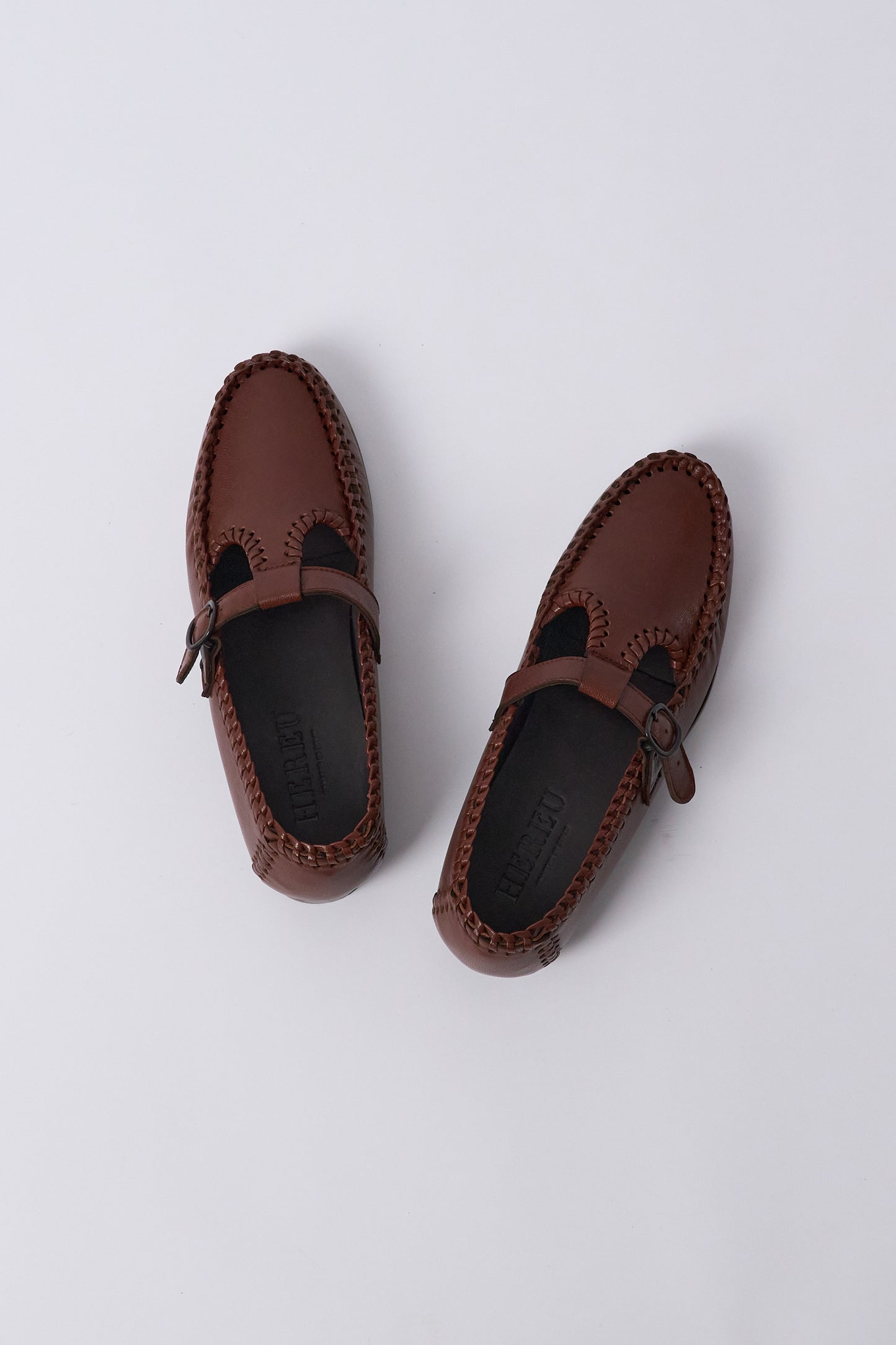 Alcover Braided Seams T-bar Loafer - Chestnut