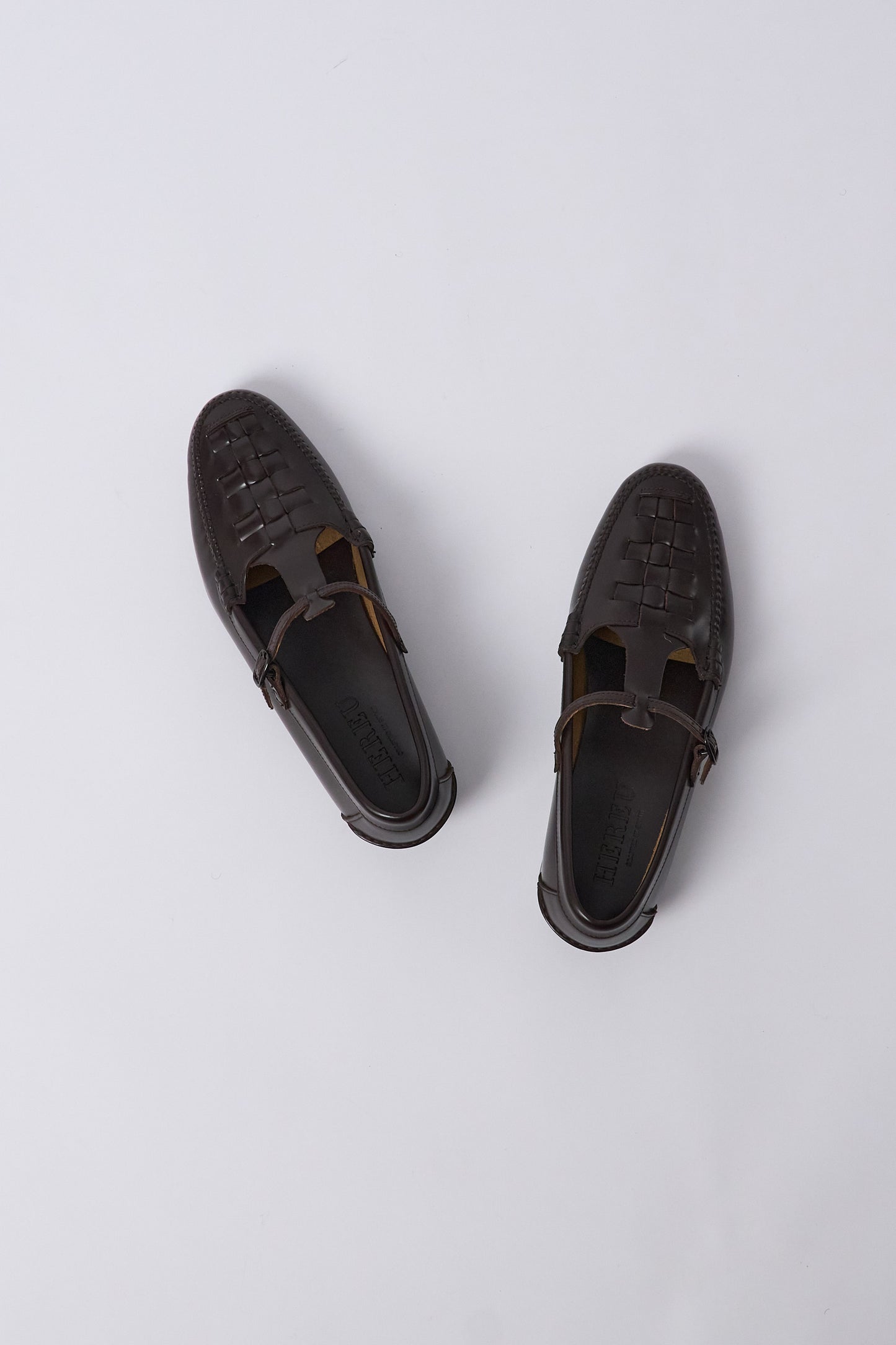 Maqueda Interwoven T-bar Loafer - Dark Brown