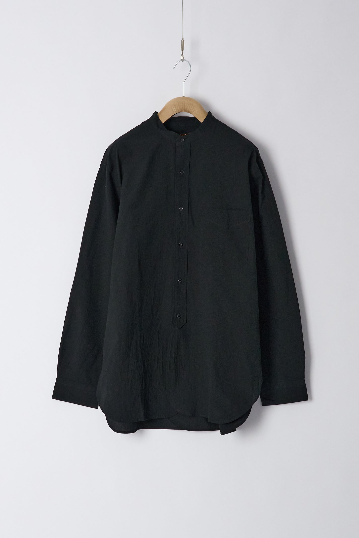 Banded Collar Shirt - Black