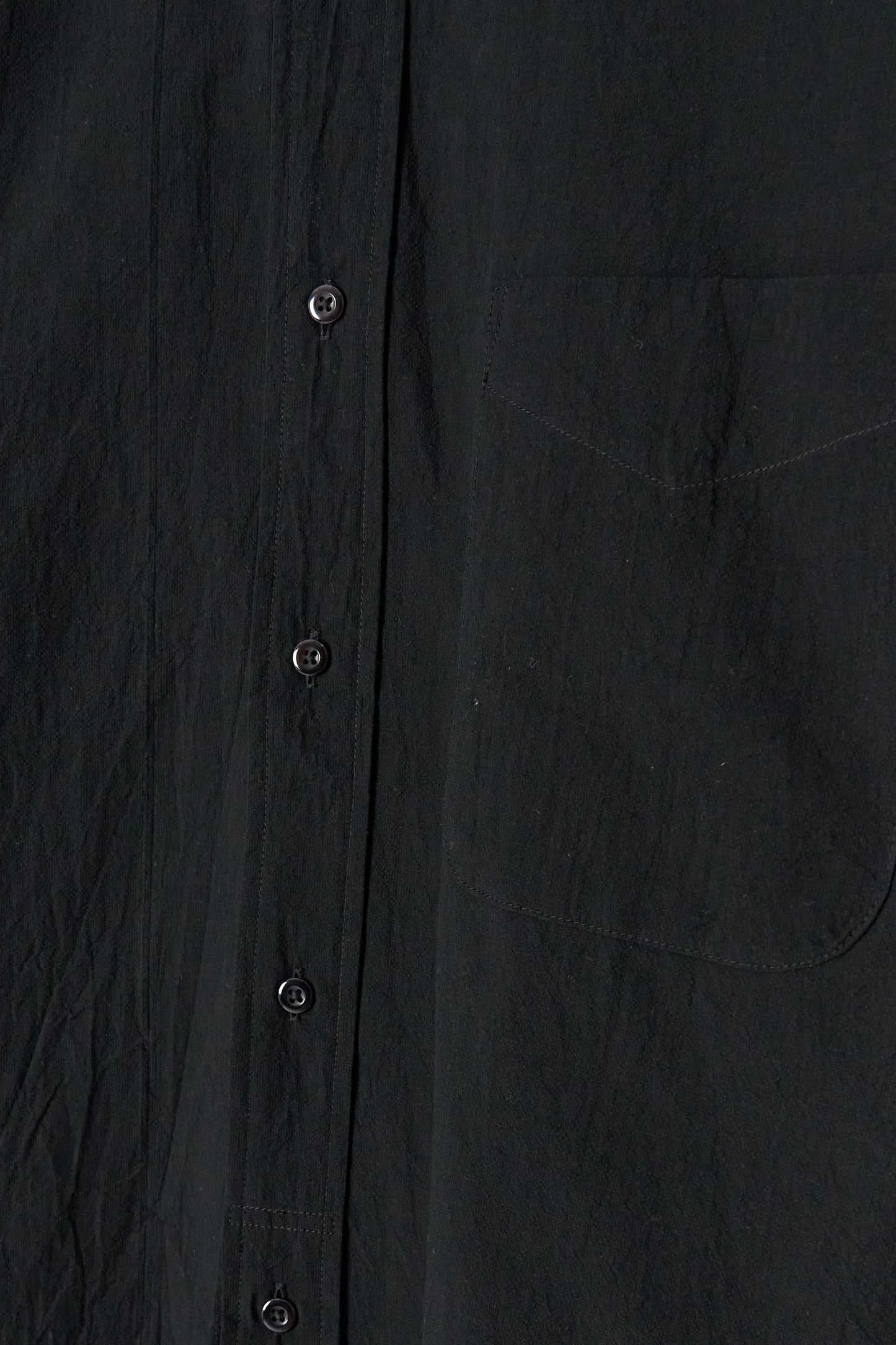 Banded Collar Shirt - Black