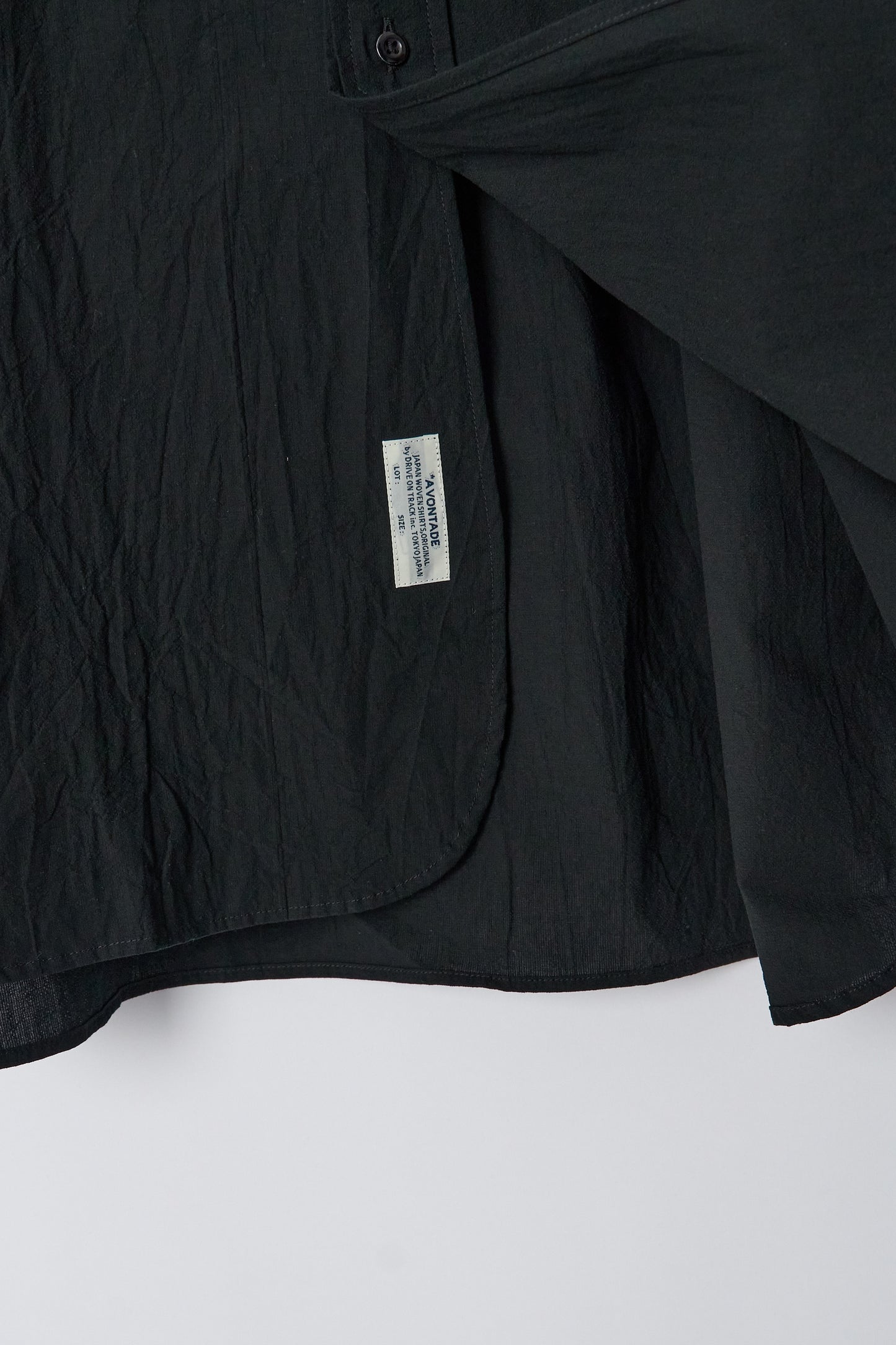 Banded Collar Shirt - Black