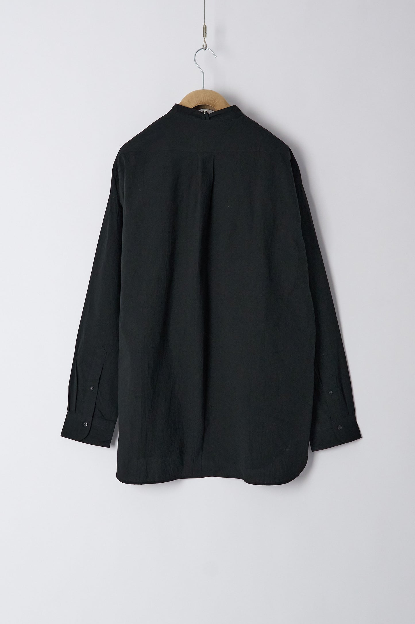 Banded Collar Shirt - Black