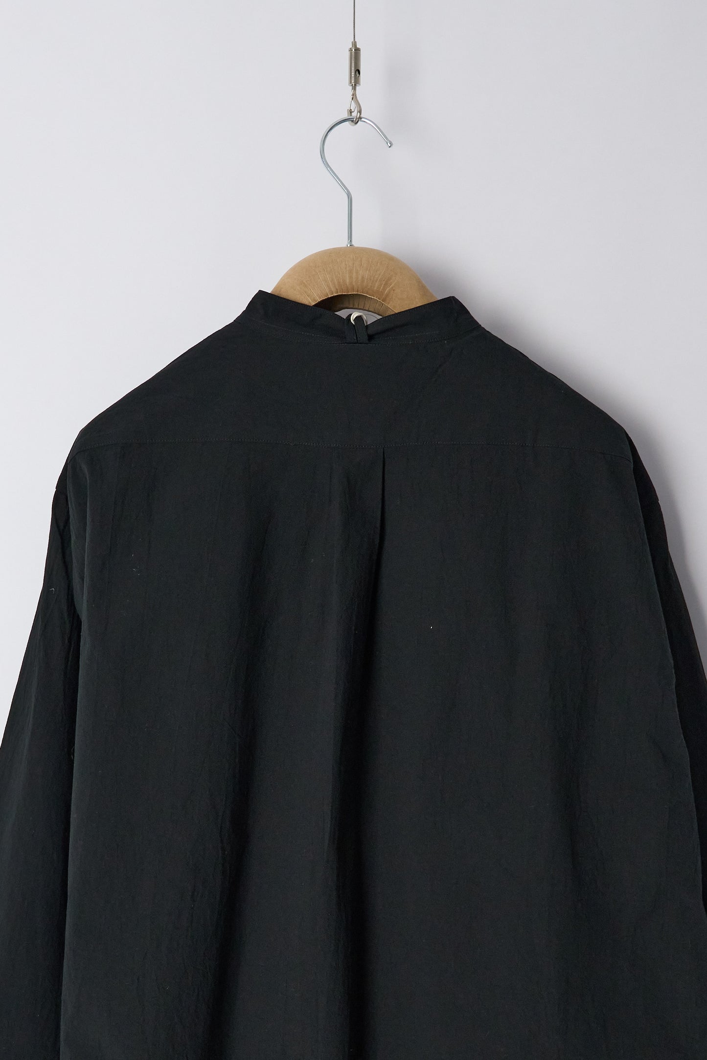 Banded Collar Shirt - Black