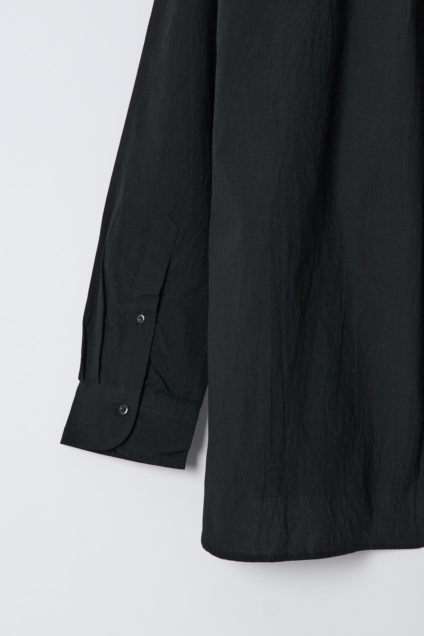 Banded Collar Shirt - Black