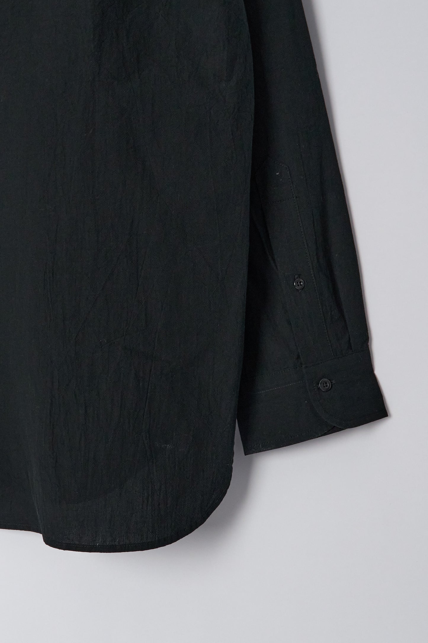 Banded Collar Shirt - Black