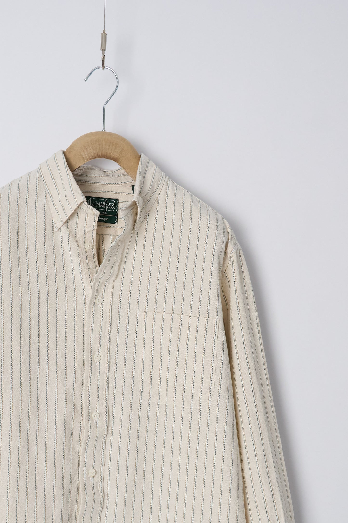 Tan Striped Japanese Oxford - Old Fit