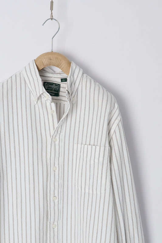 White Striped Japanese Oxford - Old Fit