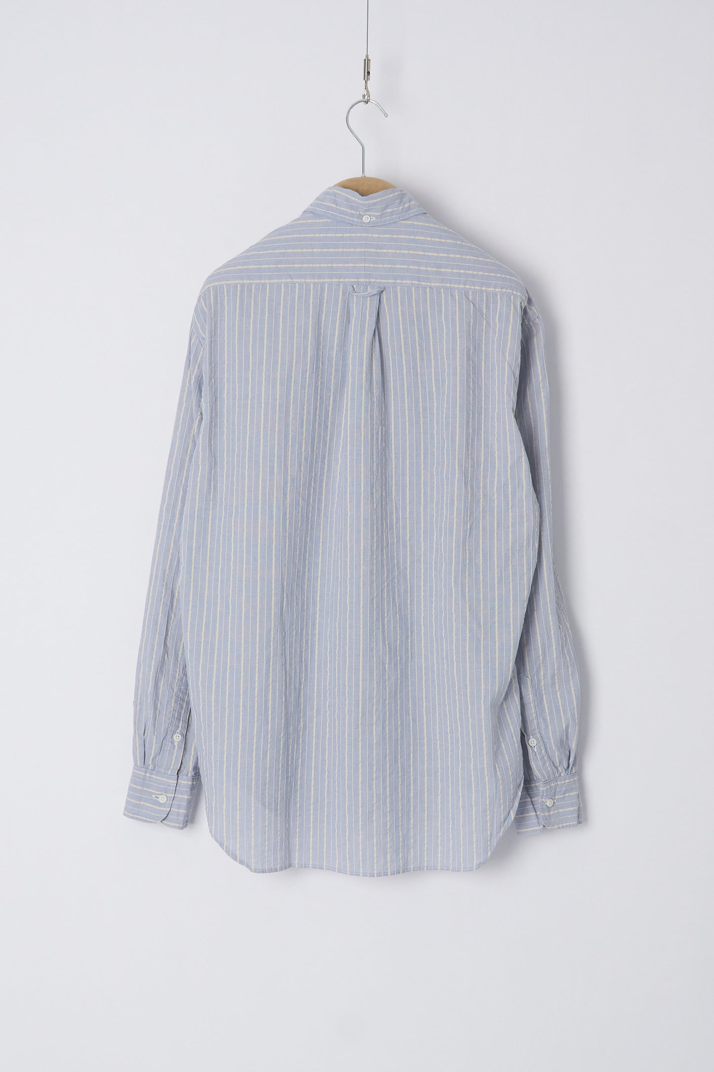 Blue Organic Cotton Dobby Stripe - Old Fit