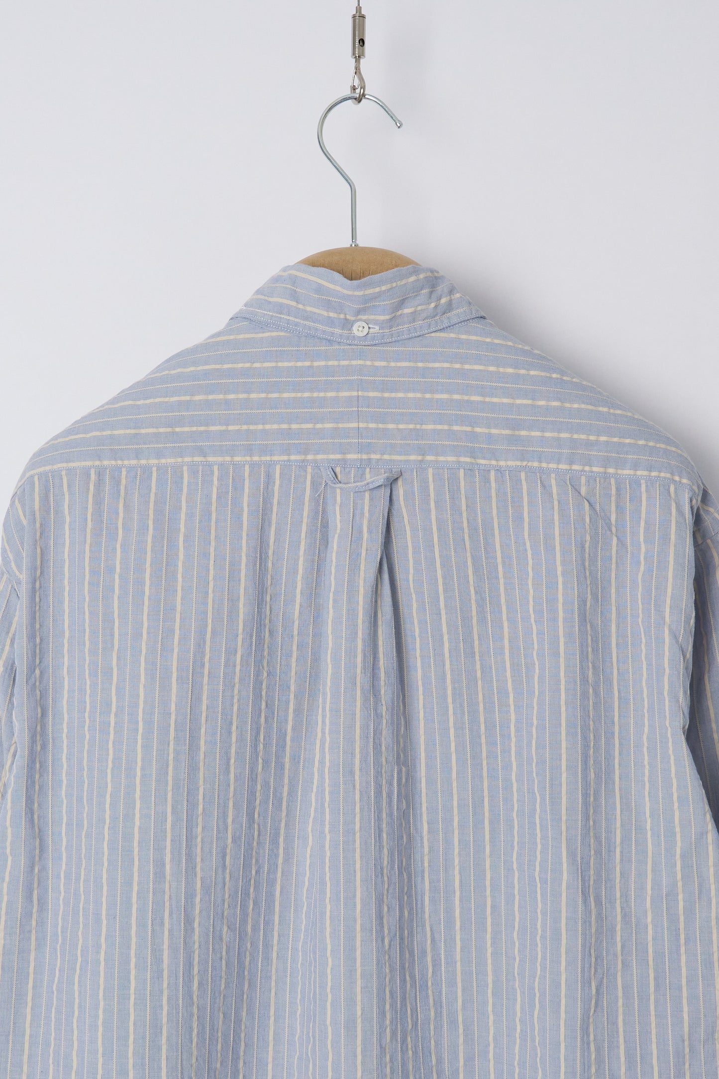 Blue Organic Cotton Dobby Stripe - Old Fit
