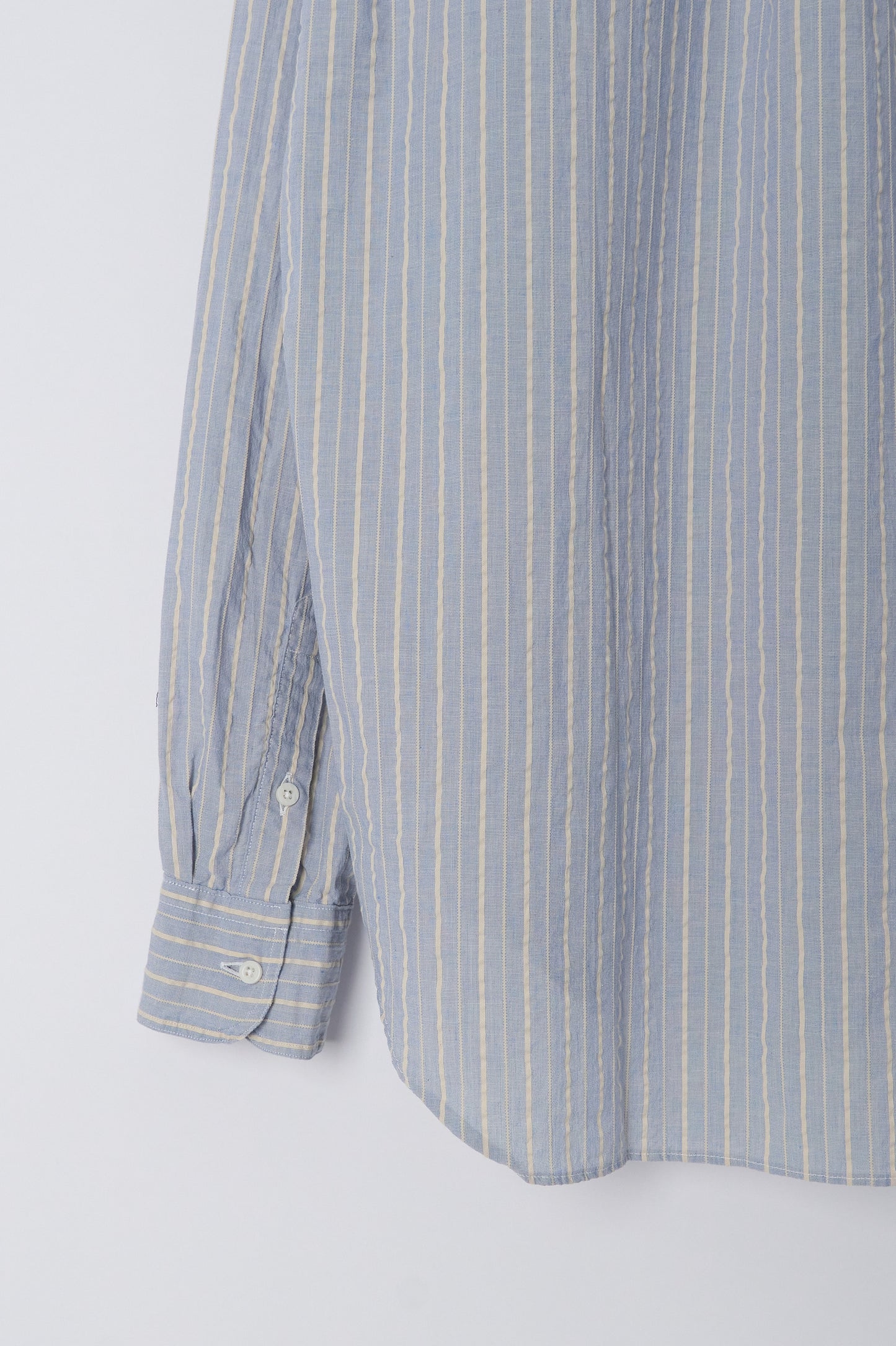 Blue Organic Cotton Dobby Stripe - Old Fit