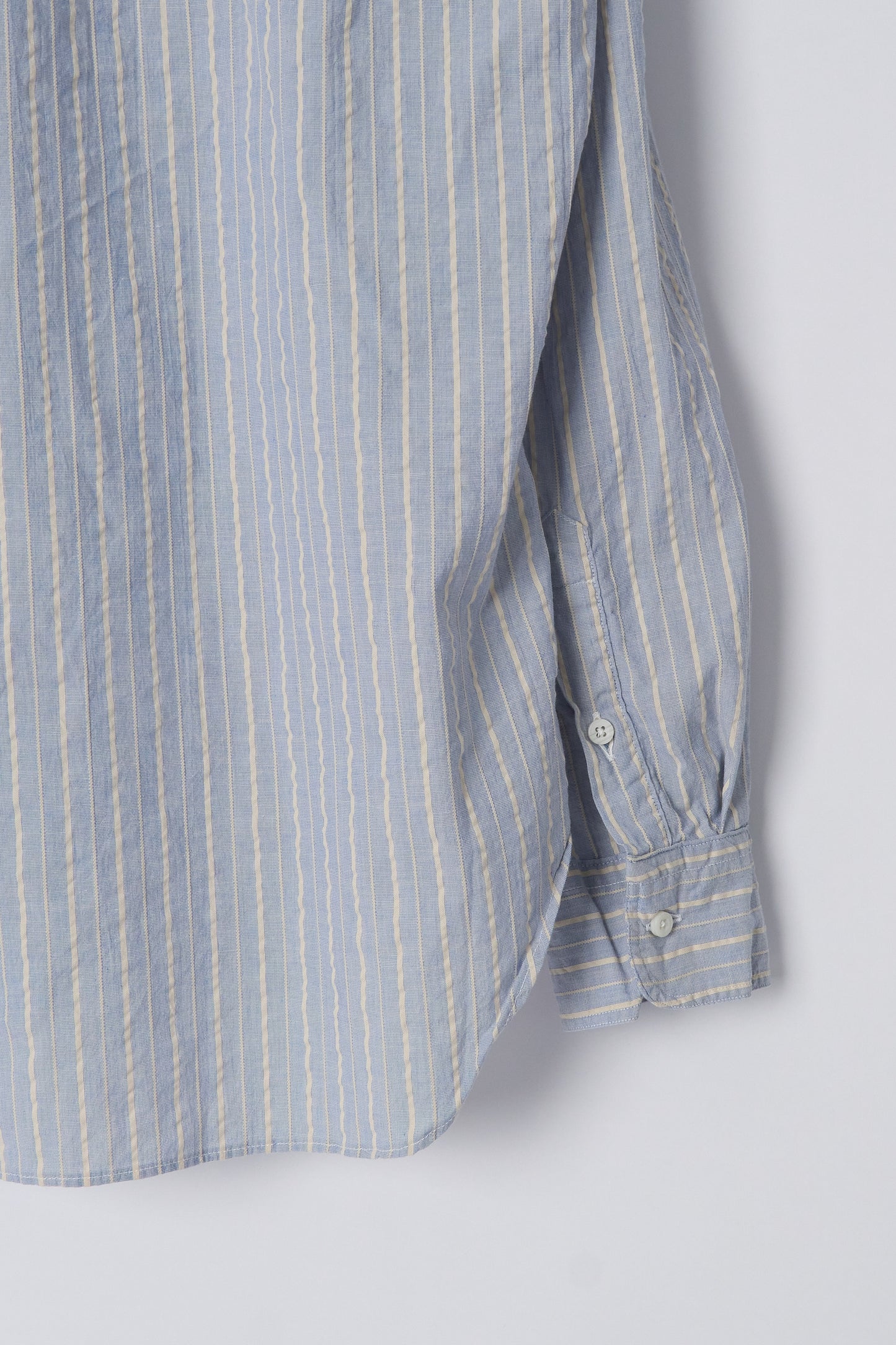 Blue Organic Cotton Dobby Stripe - Old Fit