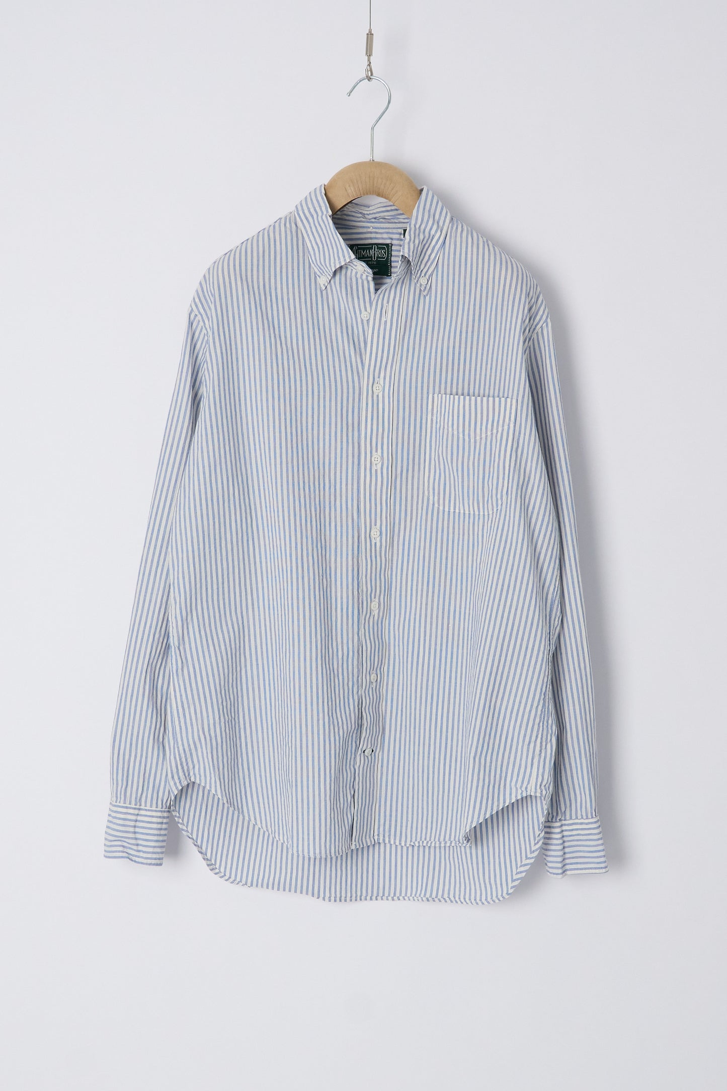 White Organic Cotton Dobby Stripe - Old Fit