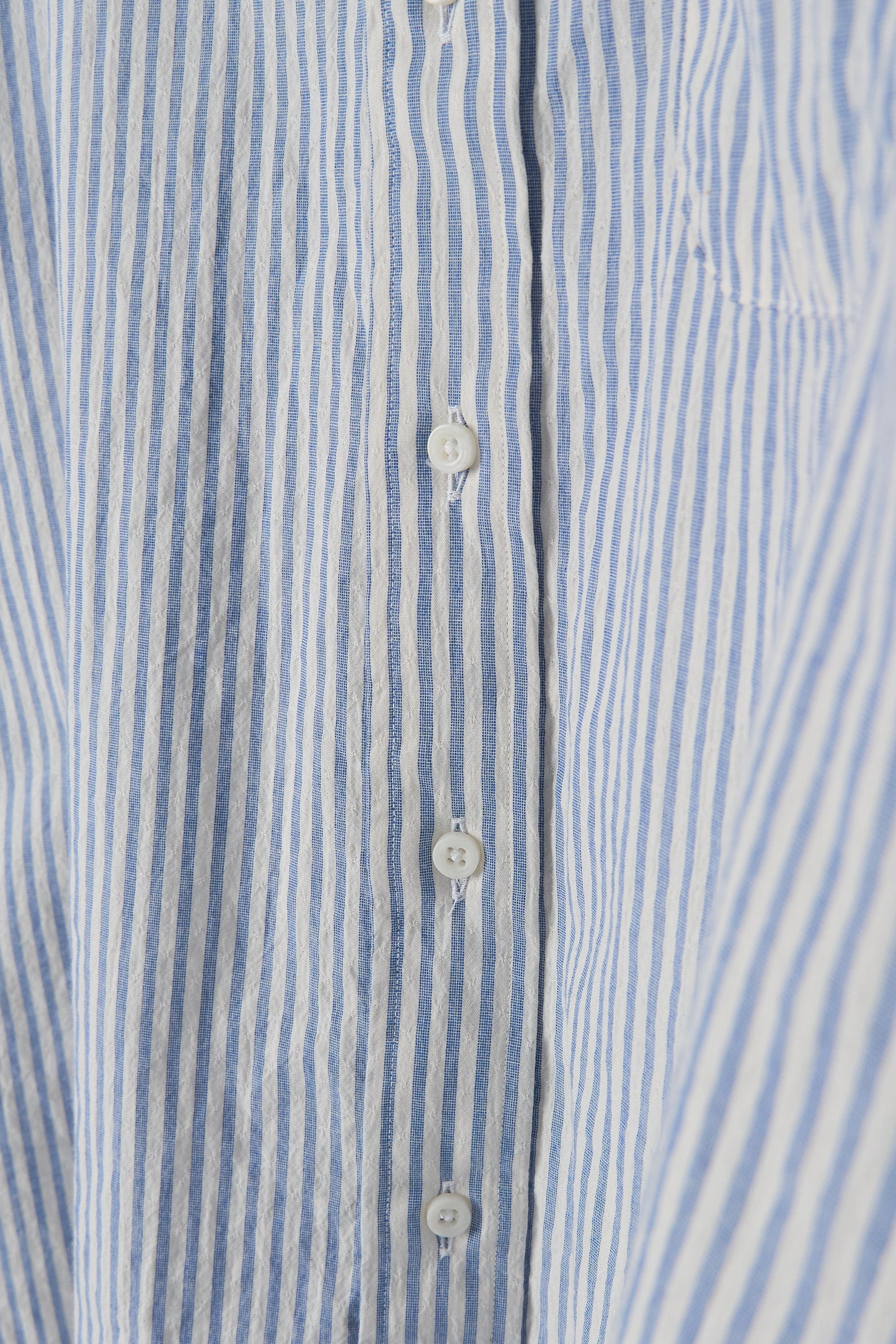 White Organic Cotton Dobby Stripe - Old Fit