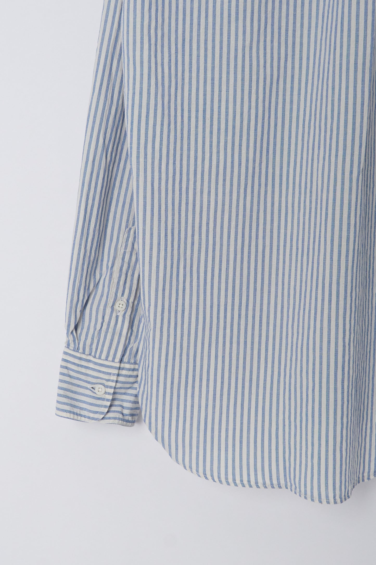 White Organic Cotton Dobby Stripe - Old Fit