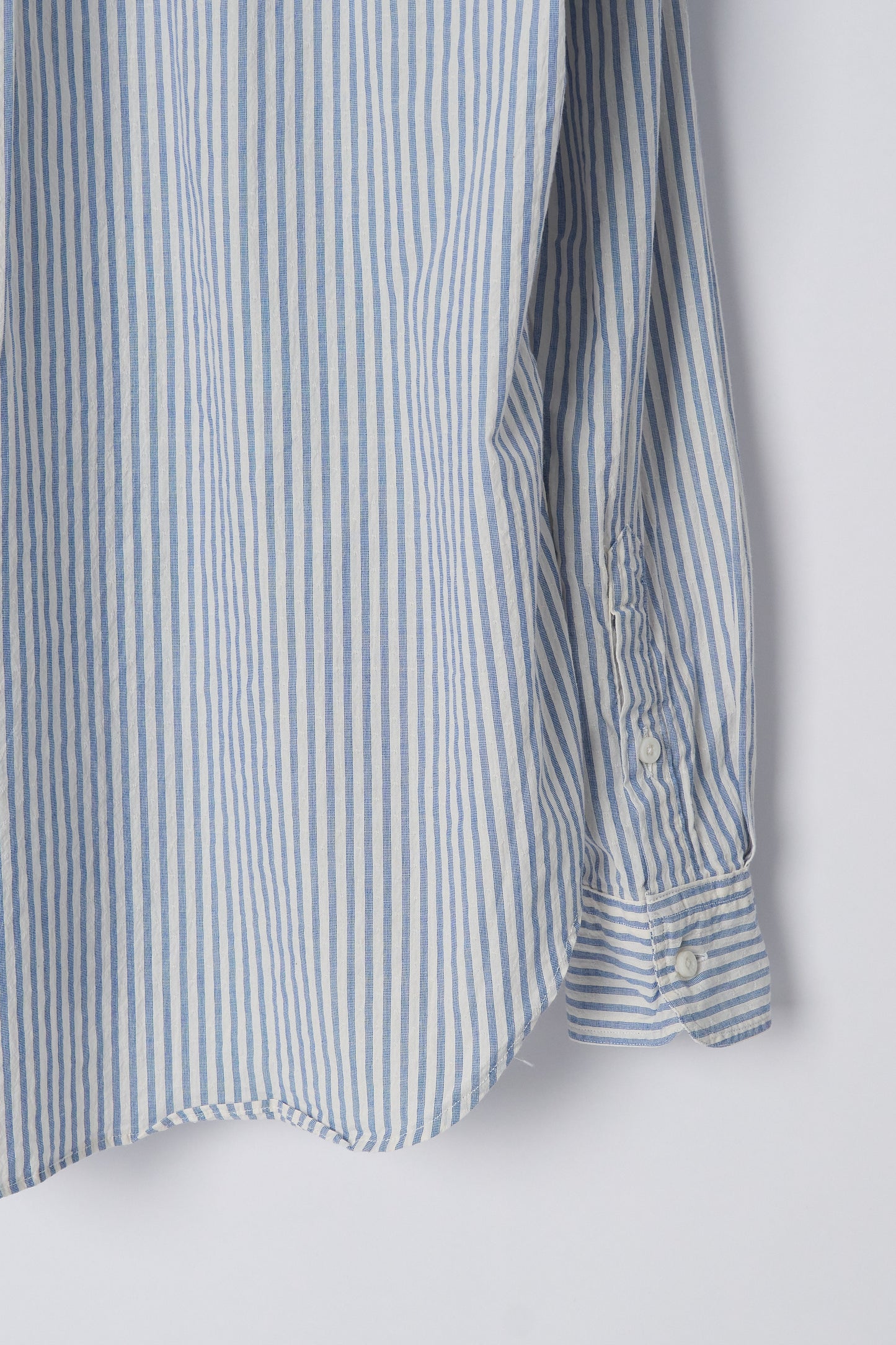 White Organic Cotton Dobby Stripe - Old Fit