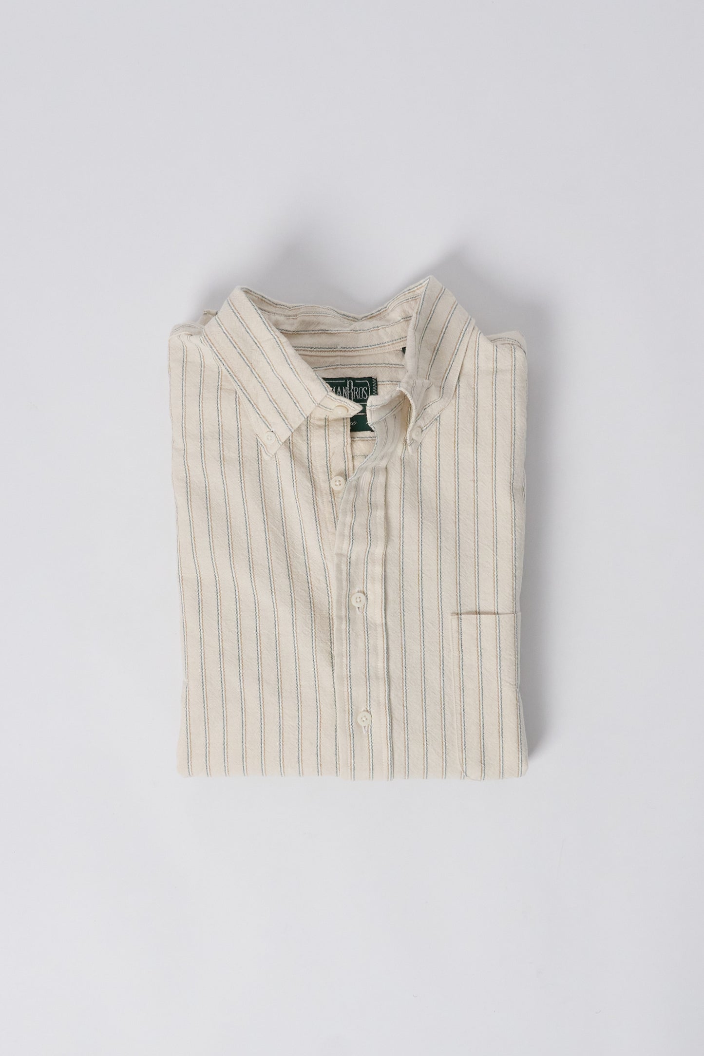 Tan Striped Japanese Oxford - Old Fit