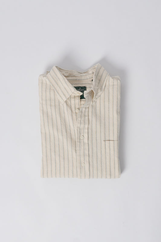 Tan Striped Japanese Oxford - Old Fit