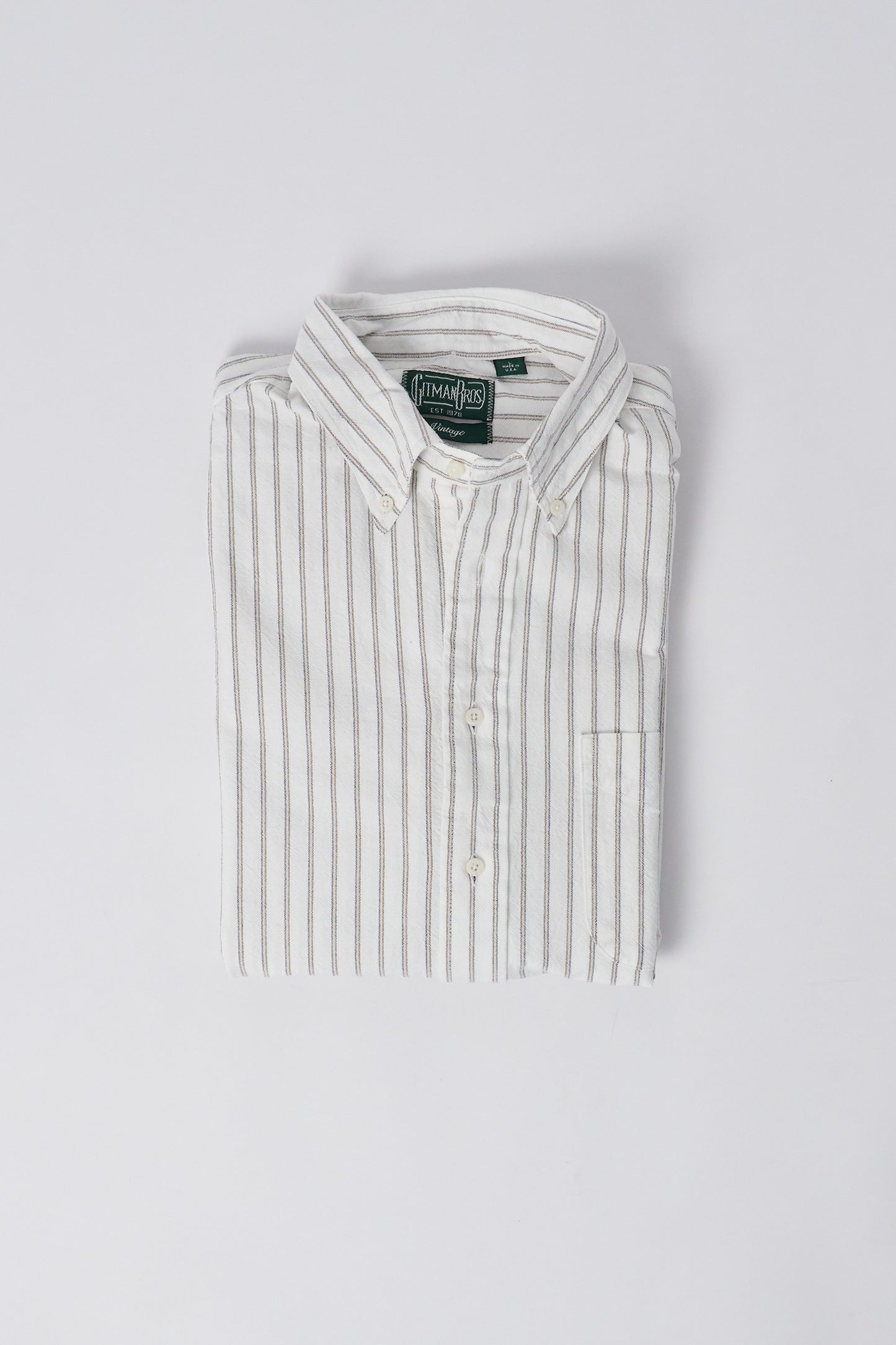 White Striped Japanese Oxford - Old Fit